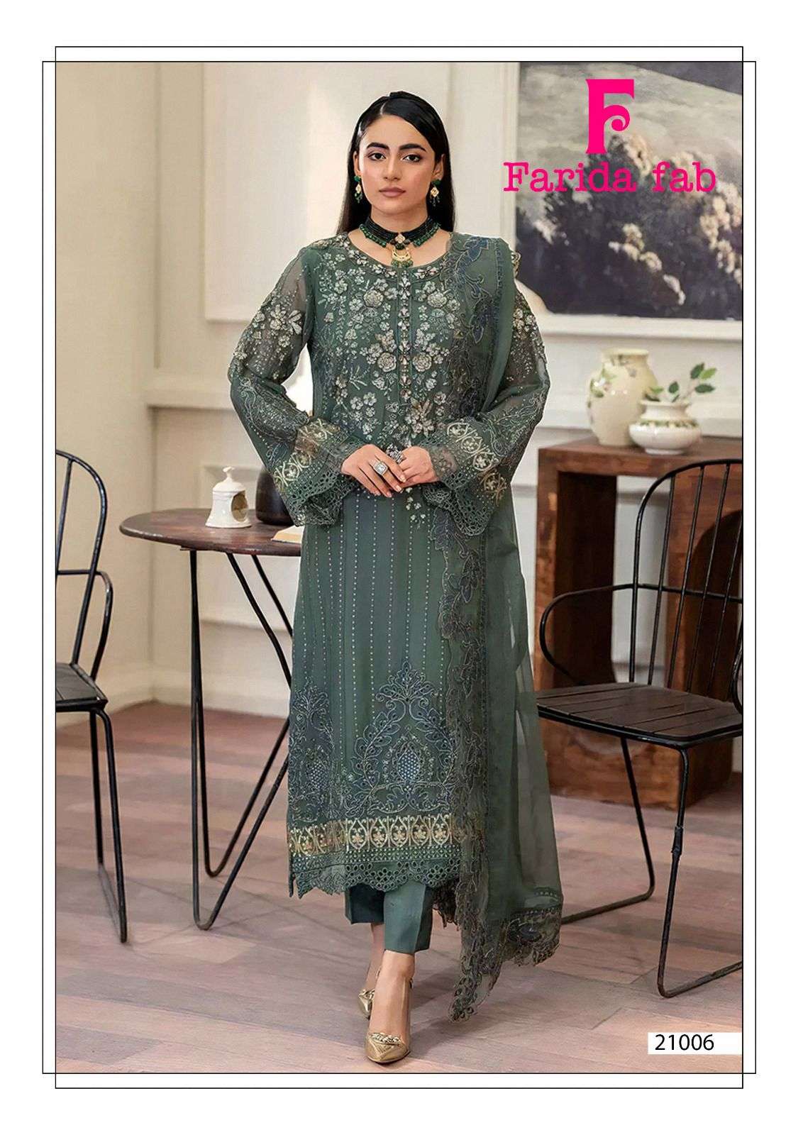 Farida Sobia Nazir Vol 21 Readymade Karachi Kurti Pant With Dupatta