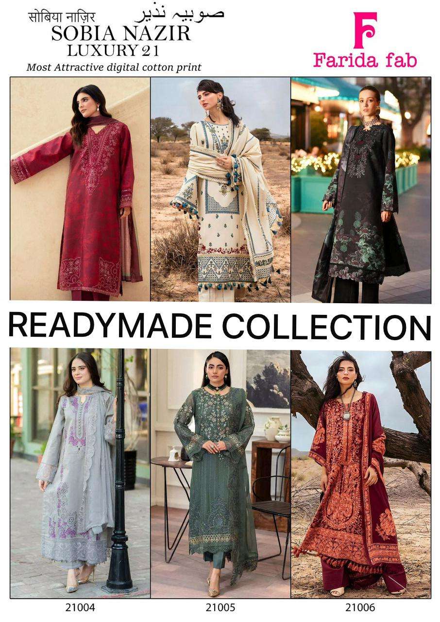 Farida Sobia Nazir Vol 21 Readymade Karachi Kurti Pant With Dupatta
