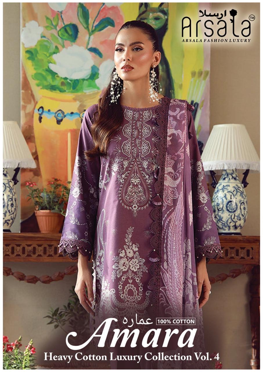 Arsala Amara Vol 4 Readymade Cotton Karachi Kurti Pant With Dupatta