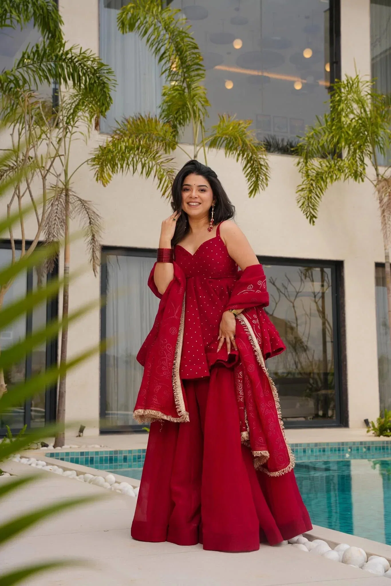 Satrutvi 01 Crunchy Embroidery Kurti With Sharara Dupatta Collection