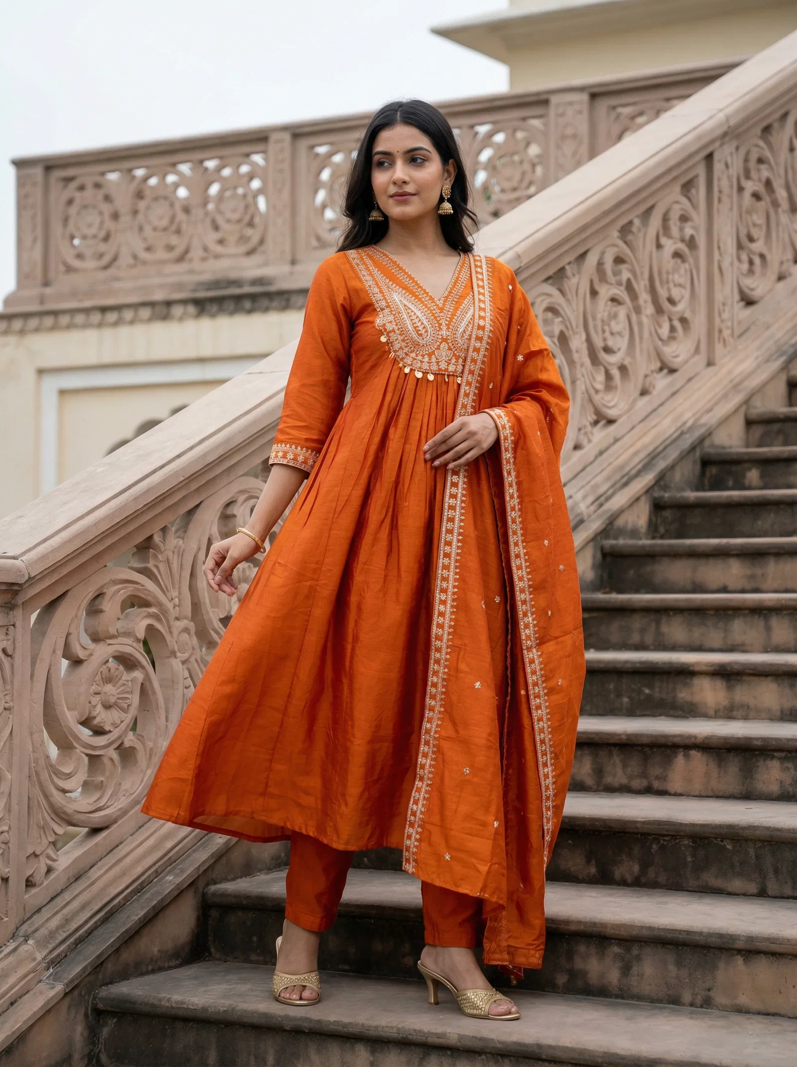 Satkiara 01 Cp Vichitra Embroidery Kurti With Bottom Dupatta