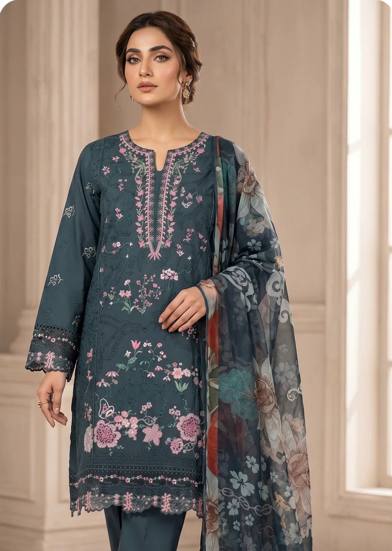 Sajida 1179 A To D Cambric Cotton Embroidered Salwar Kameez