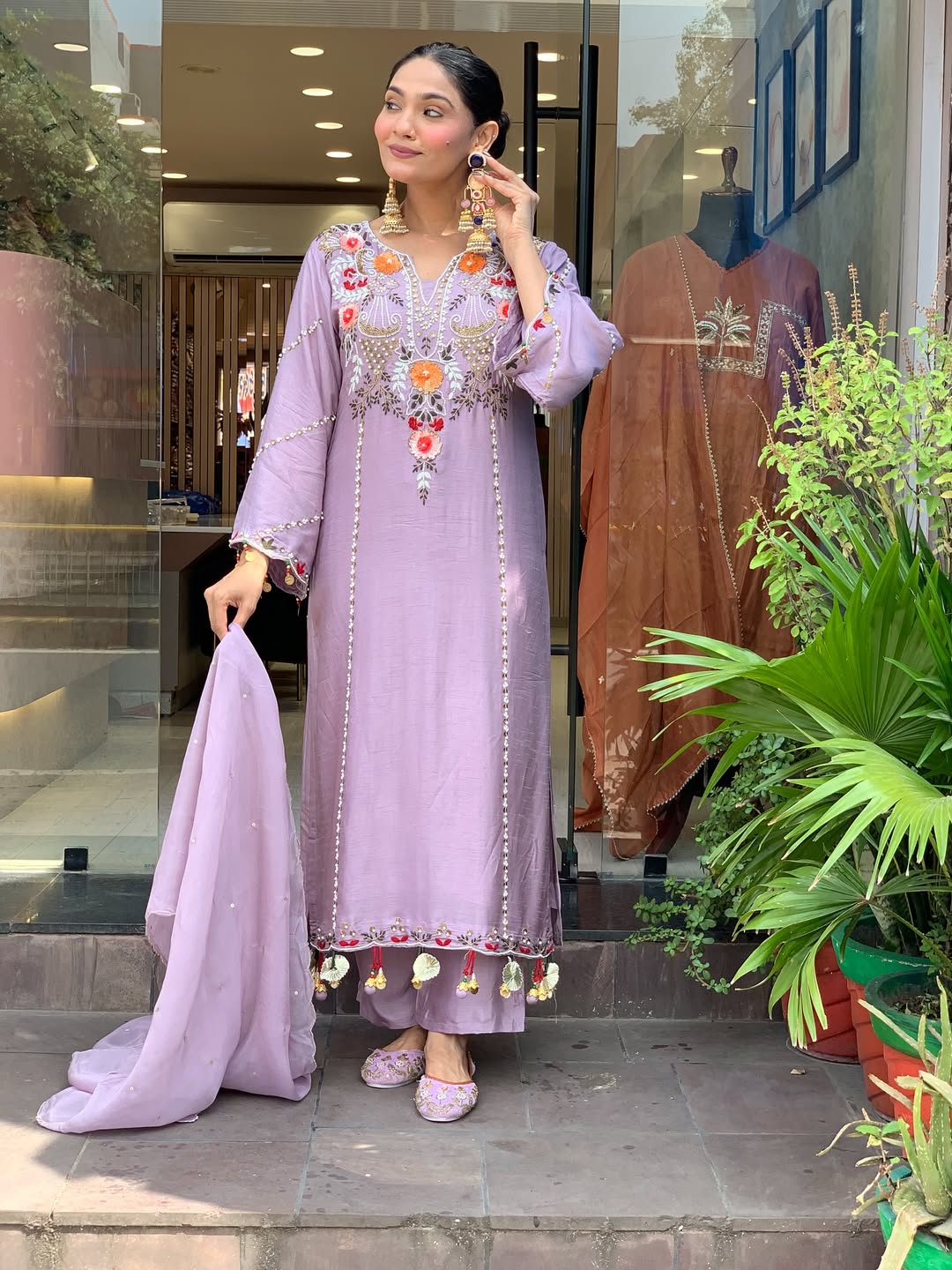 Dhumadhuri 02 Pv Chanderi Designer Kurti With Pant Dupatta Collection