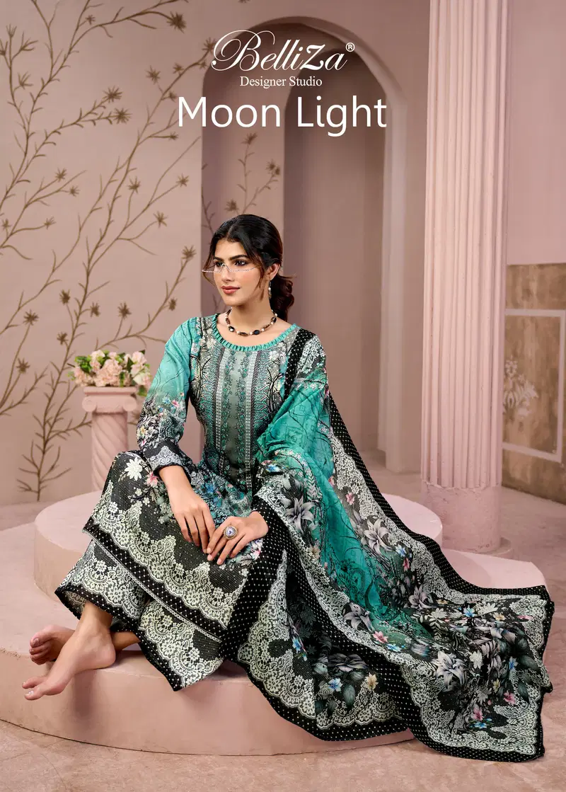 Belliza Moon Light Jam Cotton Digital Printed Dress Material