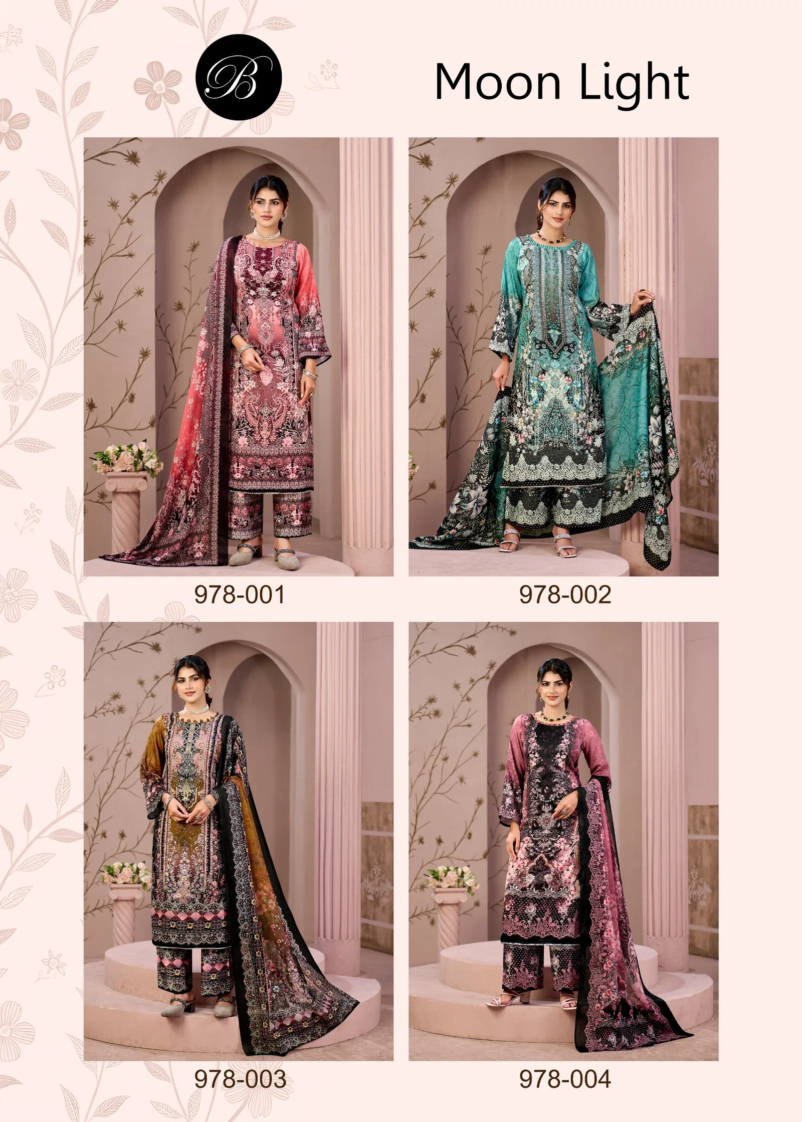 Belliza Moon Light Jam Cotton Digital Printed Dress Material