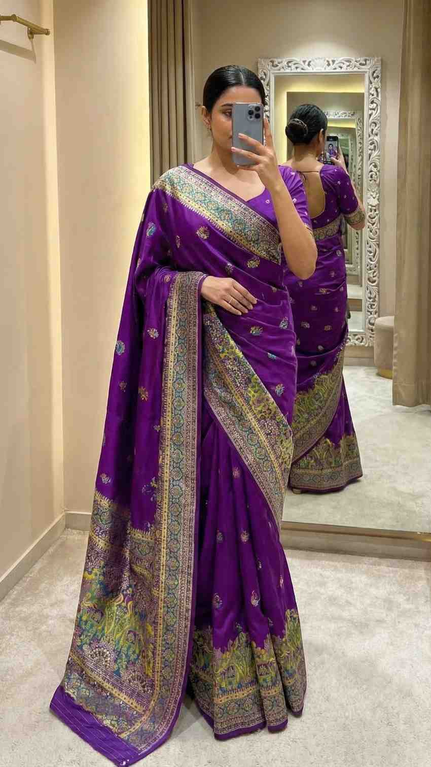Kc 404 Pashmina Silk Zari Weaving Saree Collection