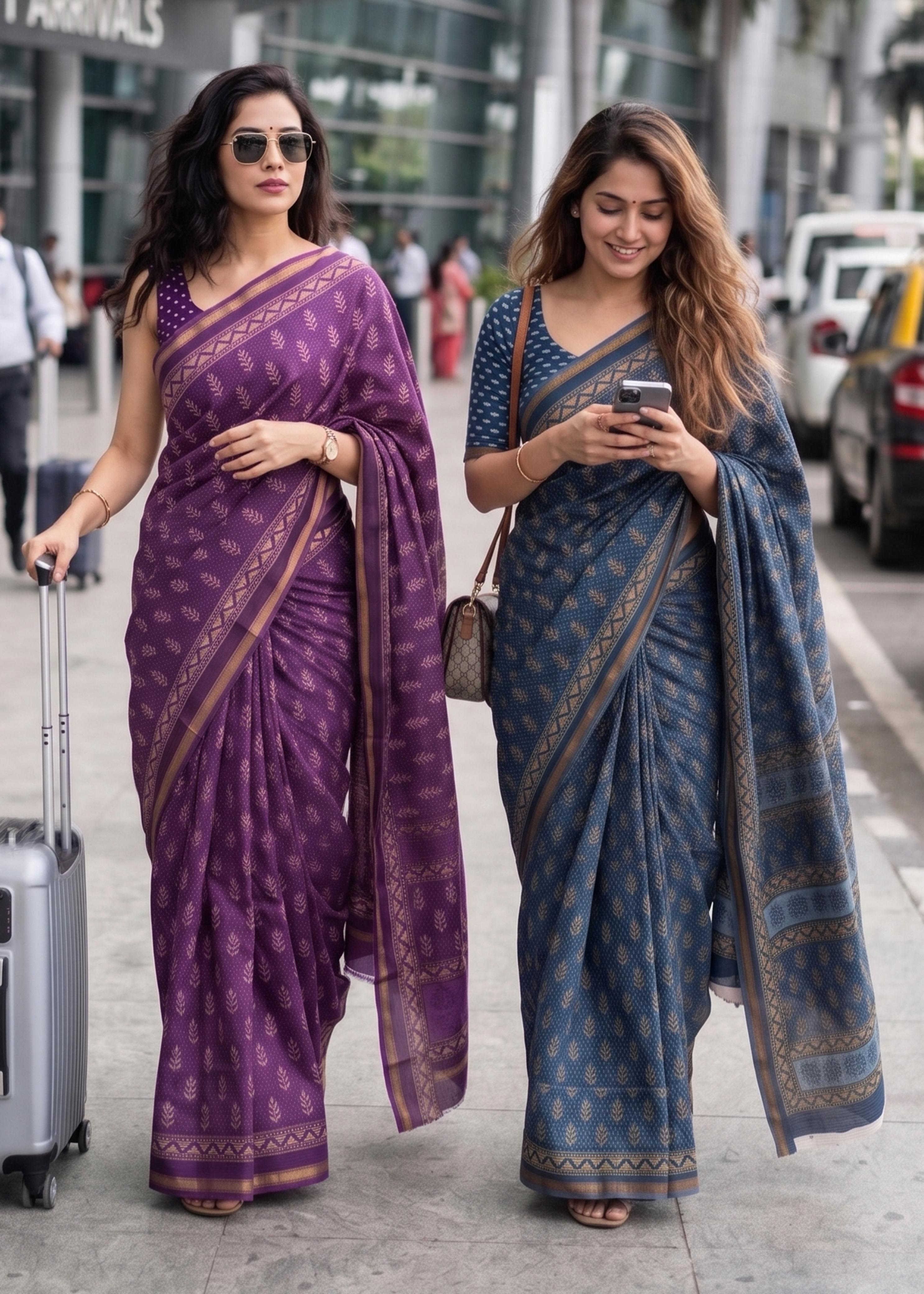 Sm Yami 97 Soft Muslin Cotton Zari Border Saree