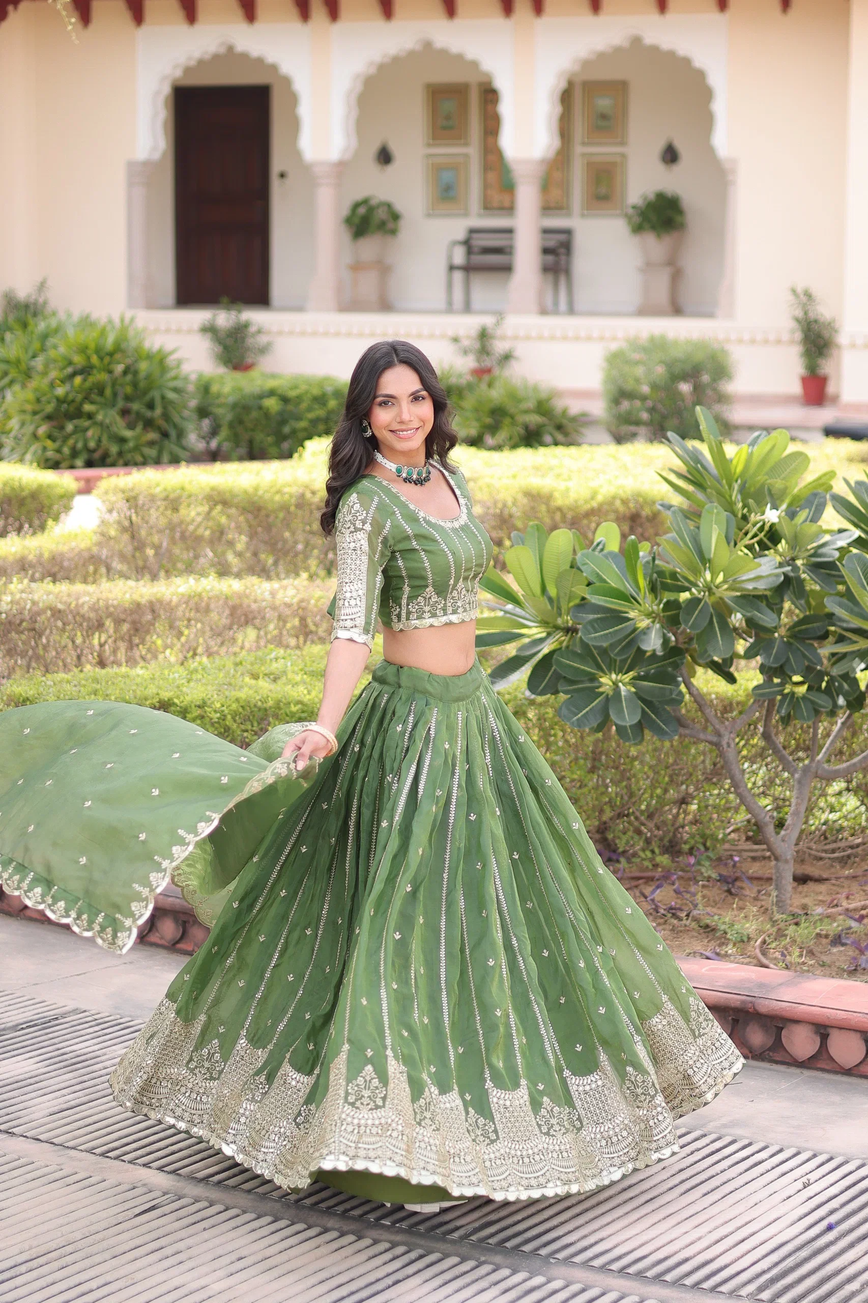 Lekha KA 5056 Gold Crush Sequins & Embroidery Lehenga Choli