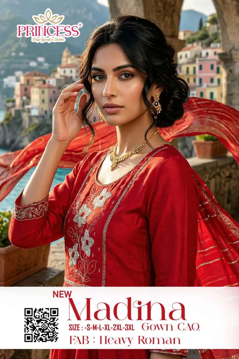 Princess New Madina Roman Silk Embroidered Kurti Set Collection