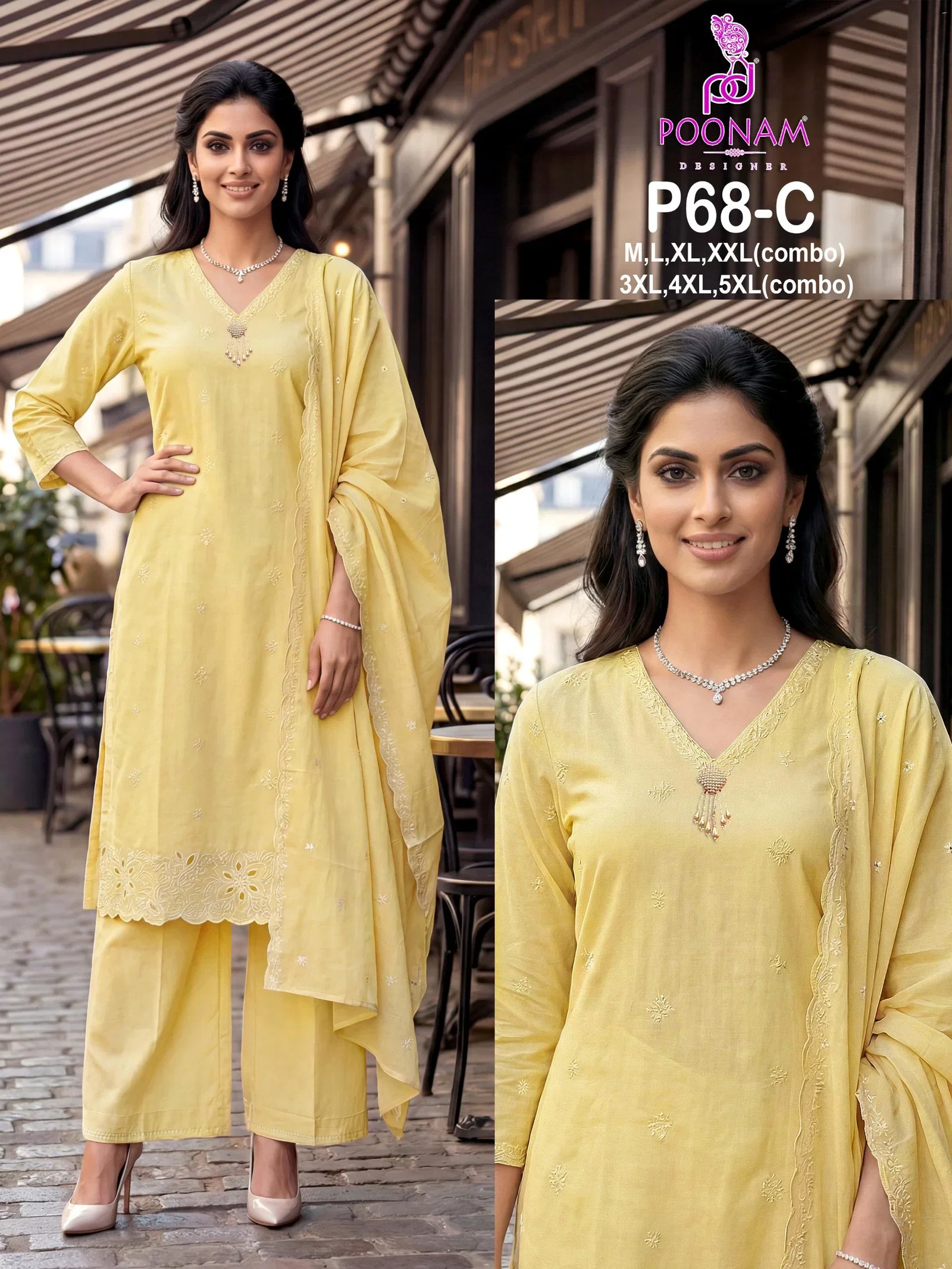 Poonam P 68 Mal Mal Cotton Designer Kurti With Bottom Dupatta