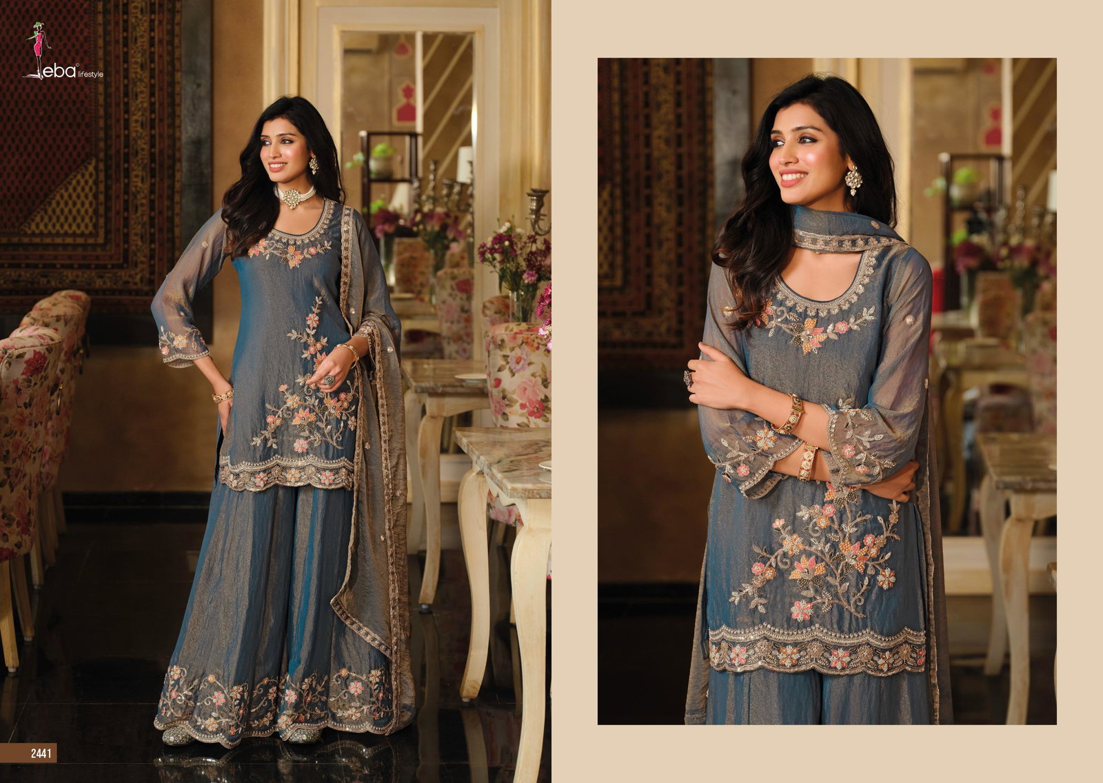 Eba Gulbano Nc Moss With Beads Work Salwar Kameez