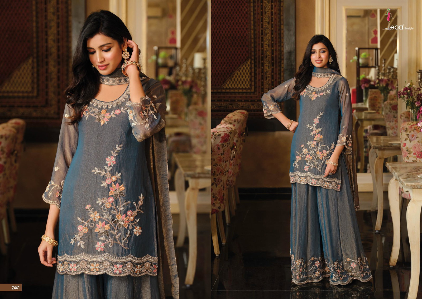 Eba Gulbano Nc Moss With Beads Work Salwar Kameez