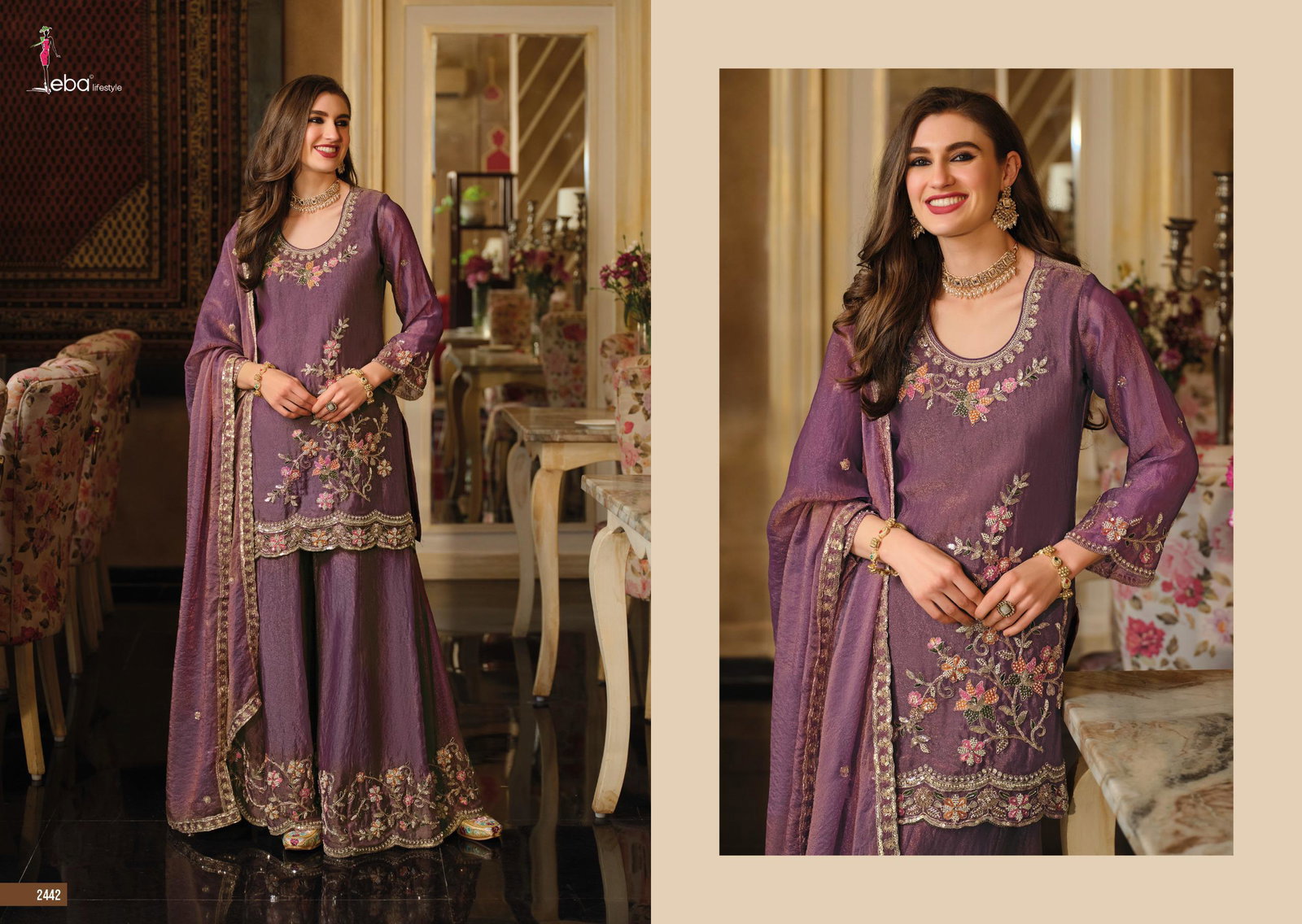 Eba Gulbano Nc Moss With Beads Work Salwar Kameez