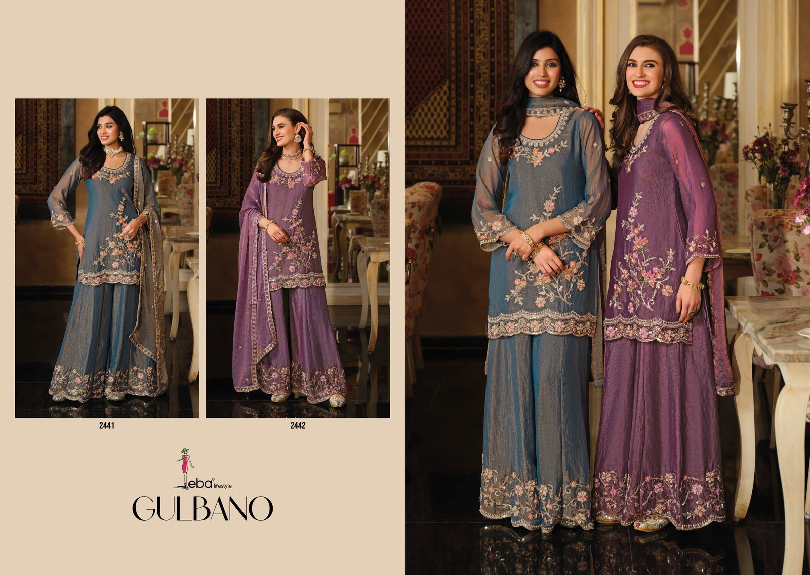 Eba Gulbano Nc Moss With Beads Work Salwar Kameez
