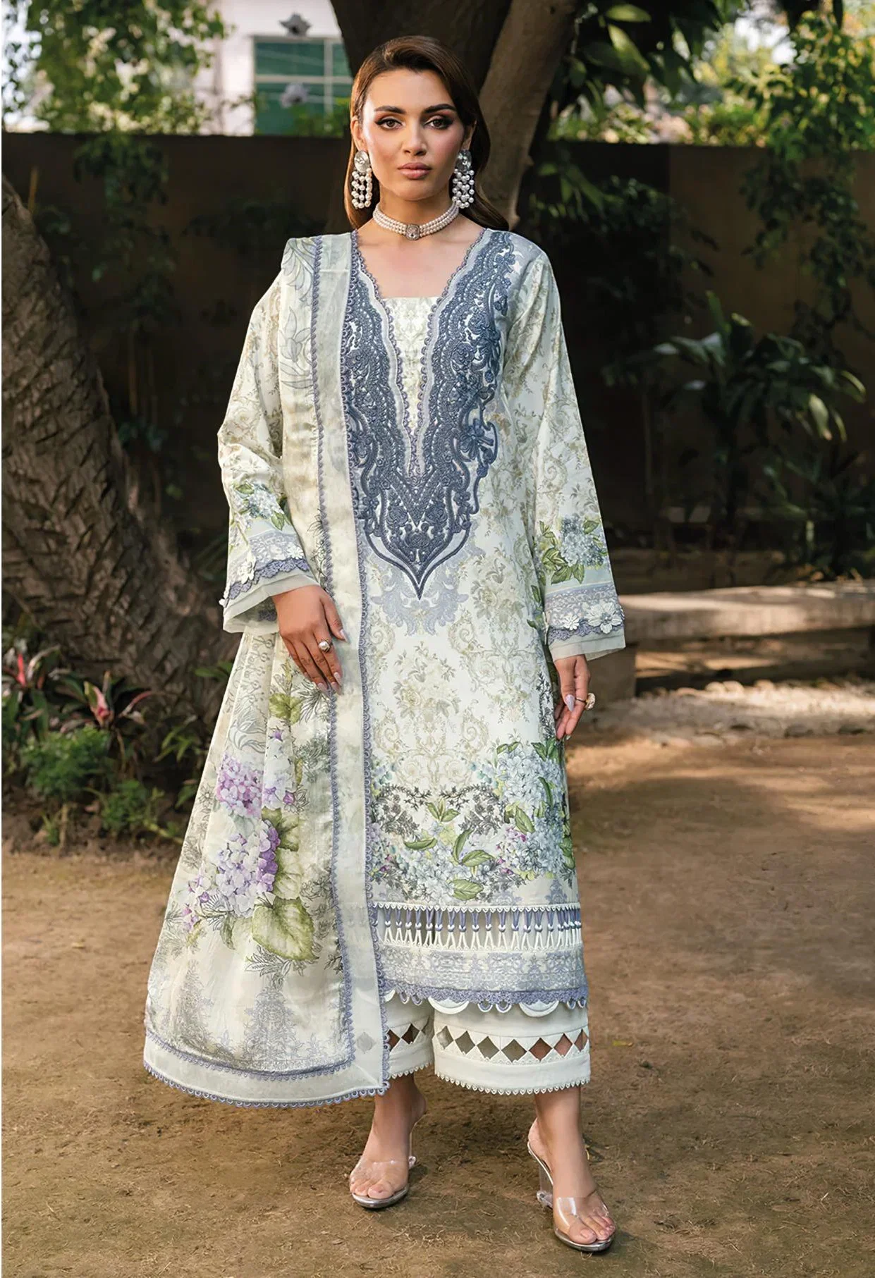 Deepsy 1892 Chiffon Dupatta Cotton Embroidered Salwar Kameez