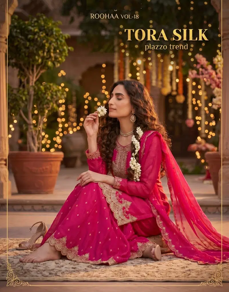 Roohaa Vol 18 Tora Silk Embroidered Salwar Kameez