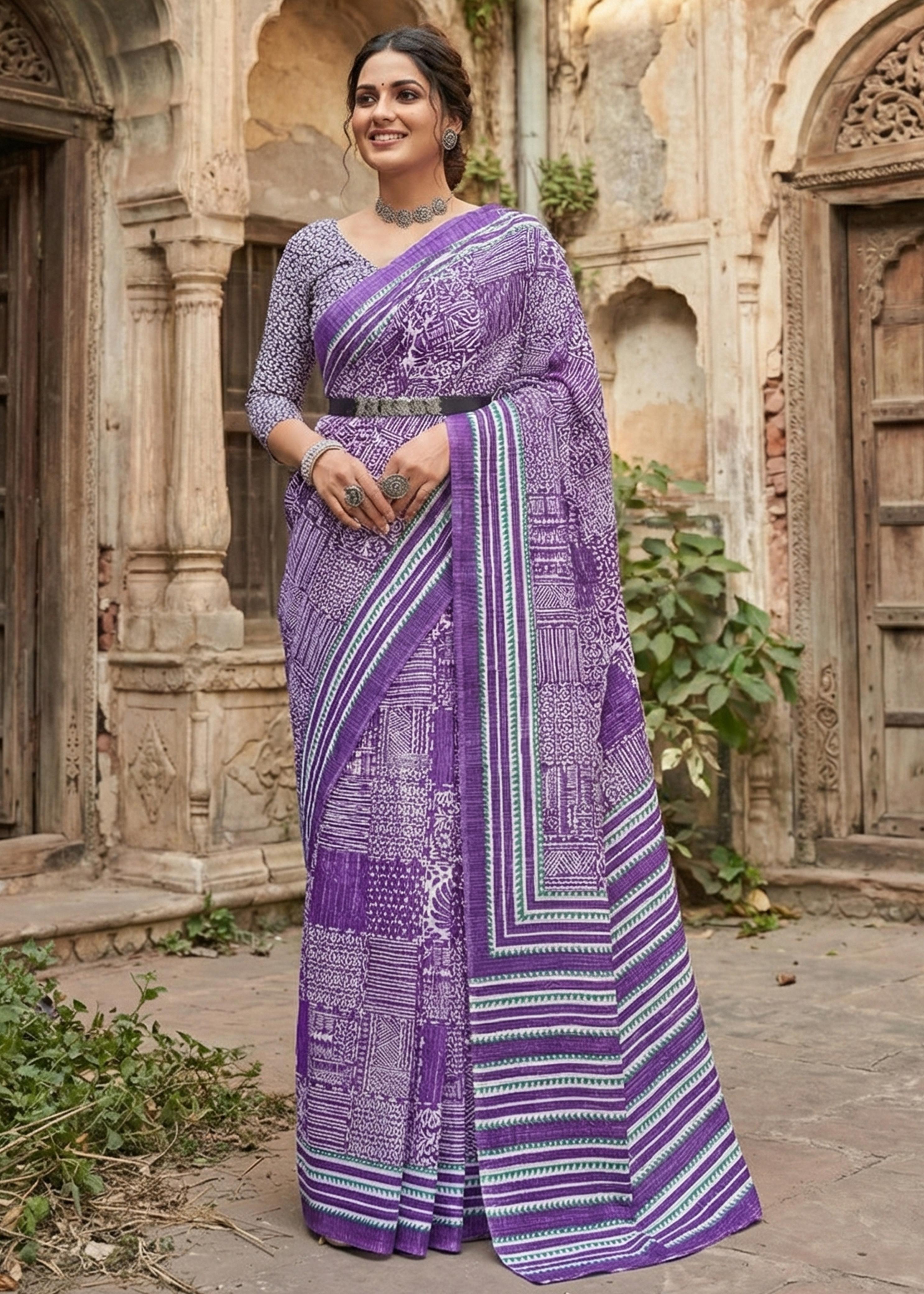 Sm Yami 99 Pure Cotton Bagru Printed Saree