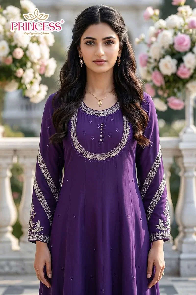 Princess New Rangat Sky King Silk Anarkali Kurti Set Collection