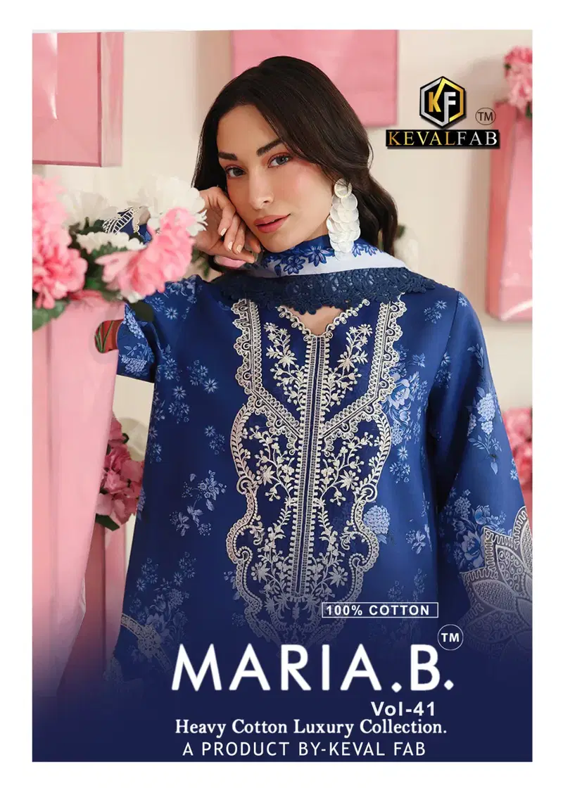 Keval Maria B Vol 411 Readymade Cotton Karachi Kurti Pant With Dupatta