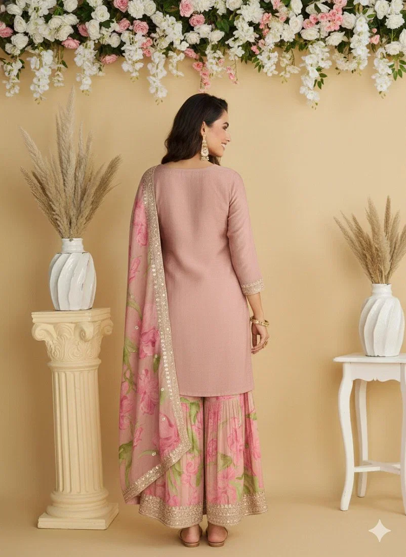 Kf 10071 Chinon Silk Sequence Worked Party Wear Salwar Suit Collection