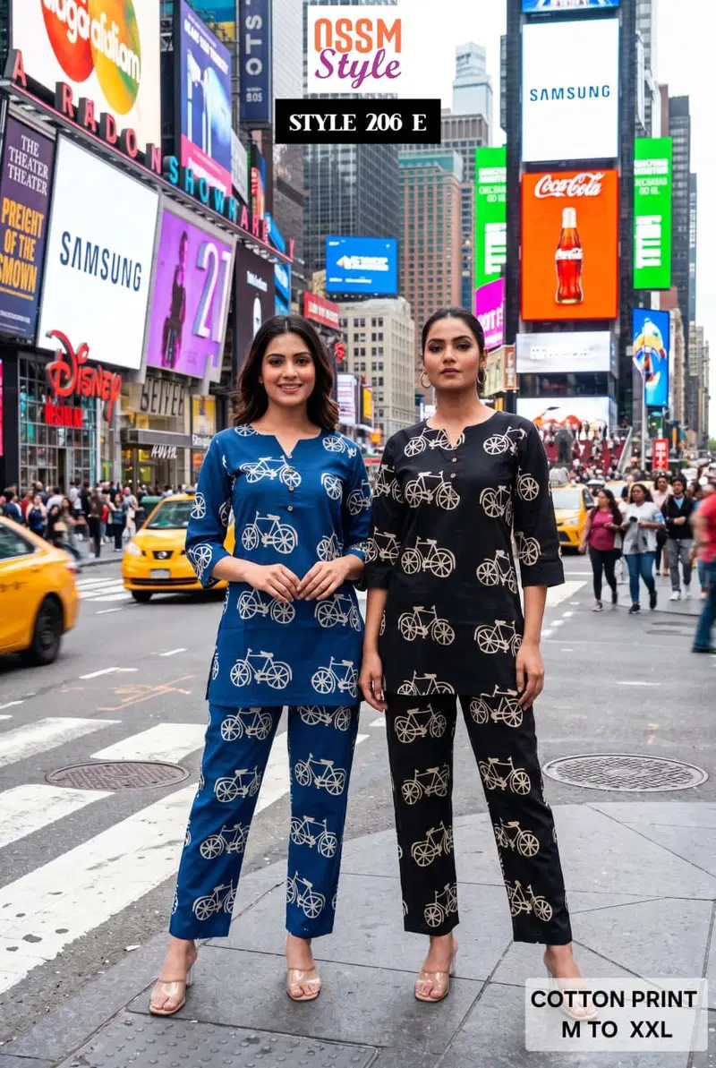 Ossm Style 206 Cotton Printed Co Ord Set Collection