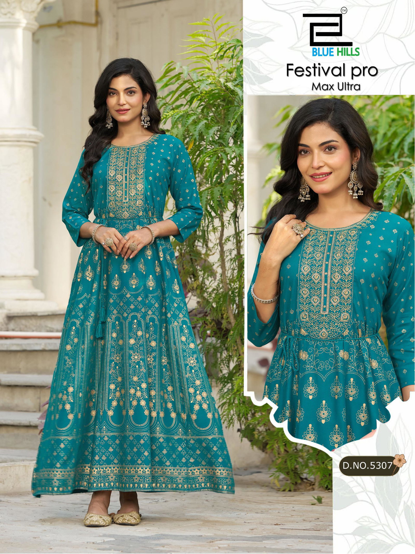 Blue Hills Festival Pro Max Ultra Plus Size Rayon Anarkali Kurti Collection