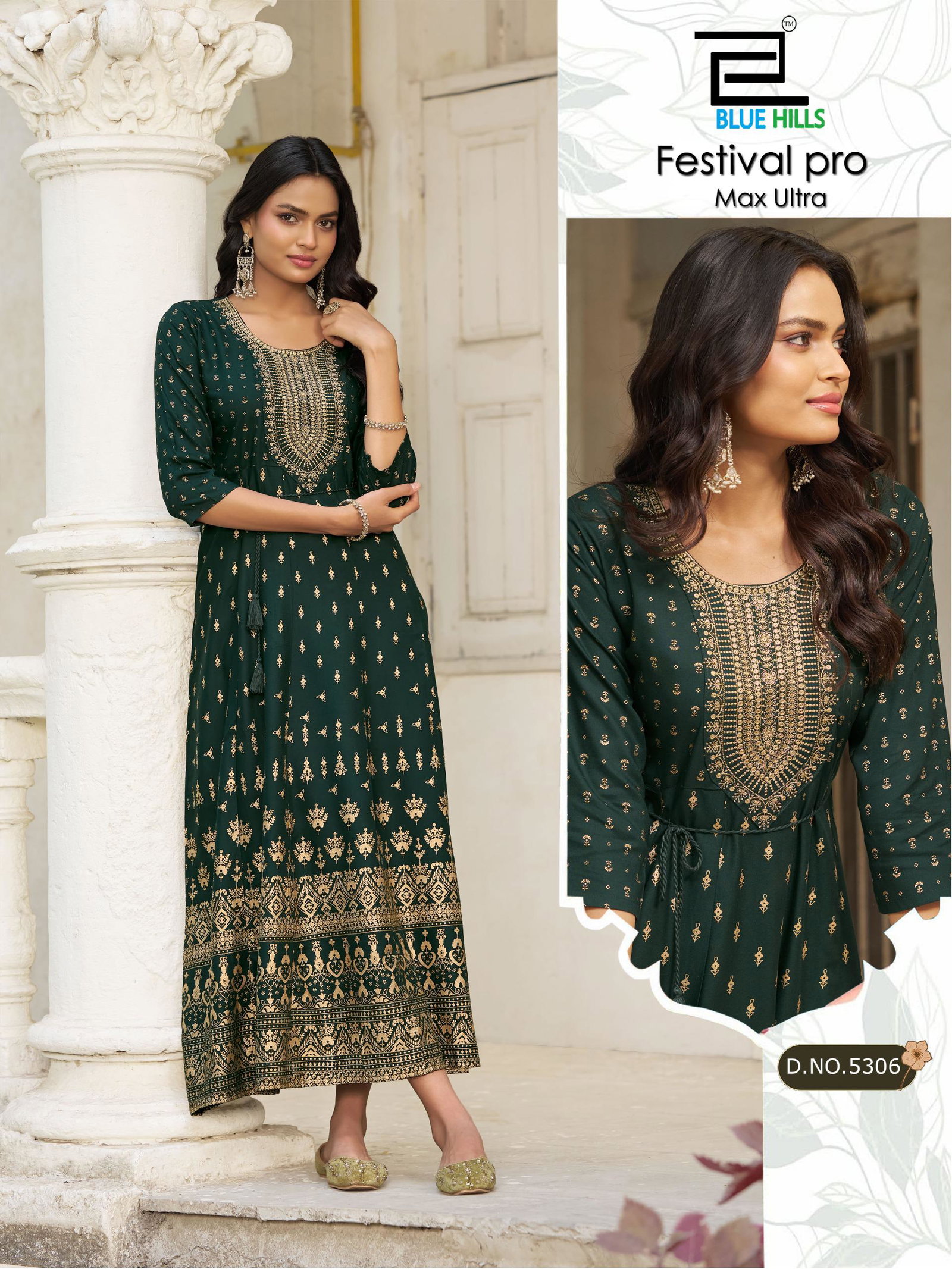 Blue Hills Festival Pro Max Ultra Plus Size Rayon Anarkali Kurti Collection