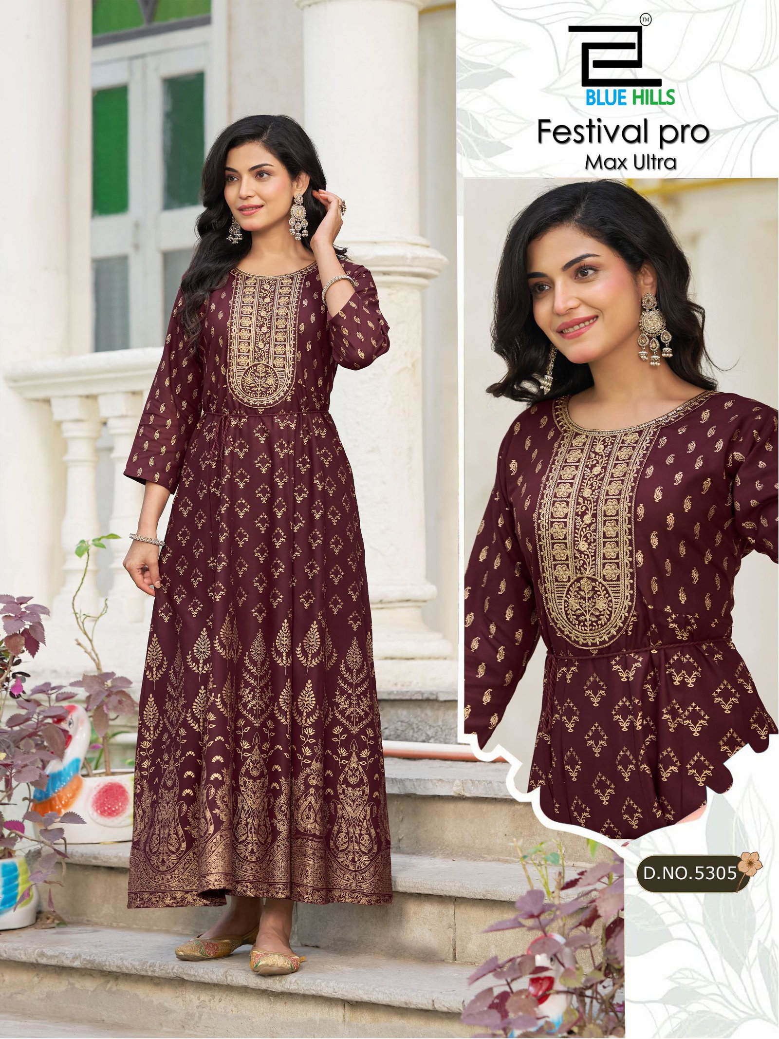 Blue Hills Festival Pro Max Ultra Plus Size Rayon Anarkali Kurti Collection