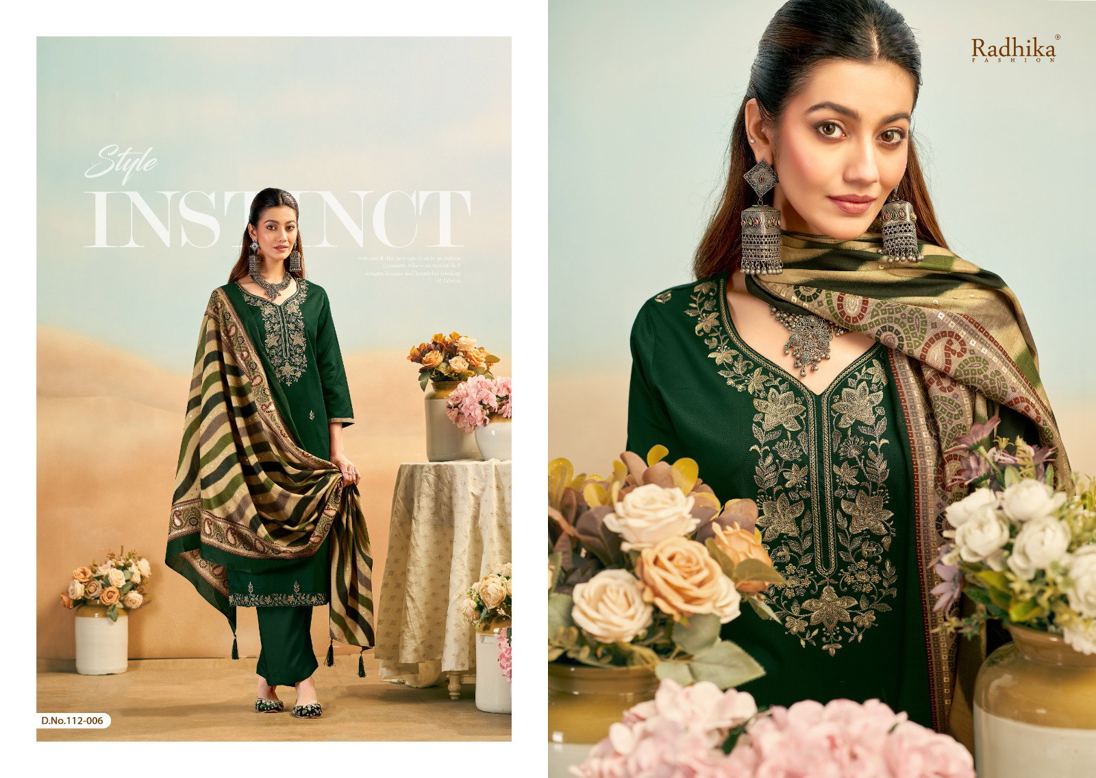 Radhika Azara Shafinaz Jam Cotton Embroidered Dress Materials