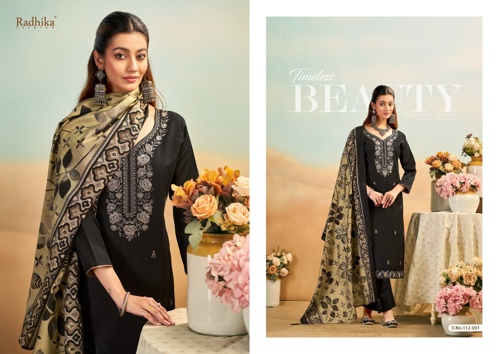 Radhika Azara Shafinaz Jam Cotton Embroidered Dress Materials