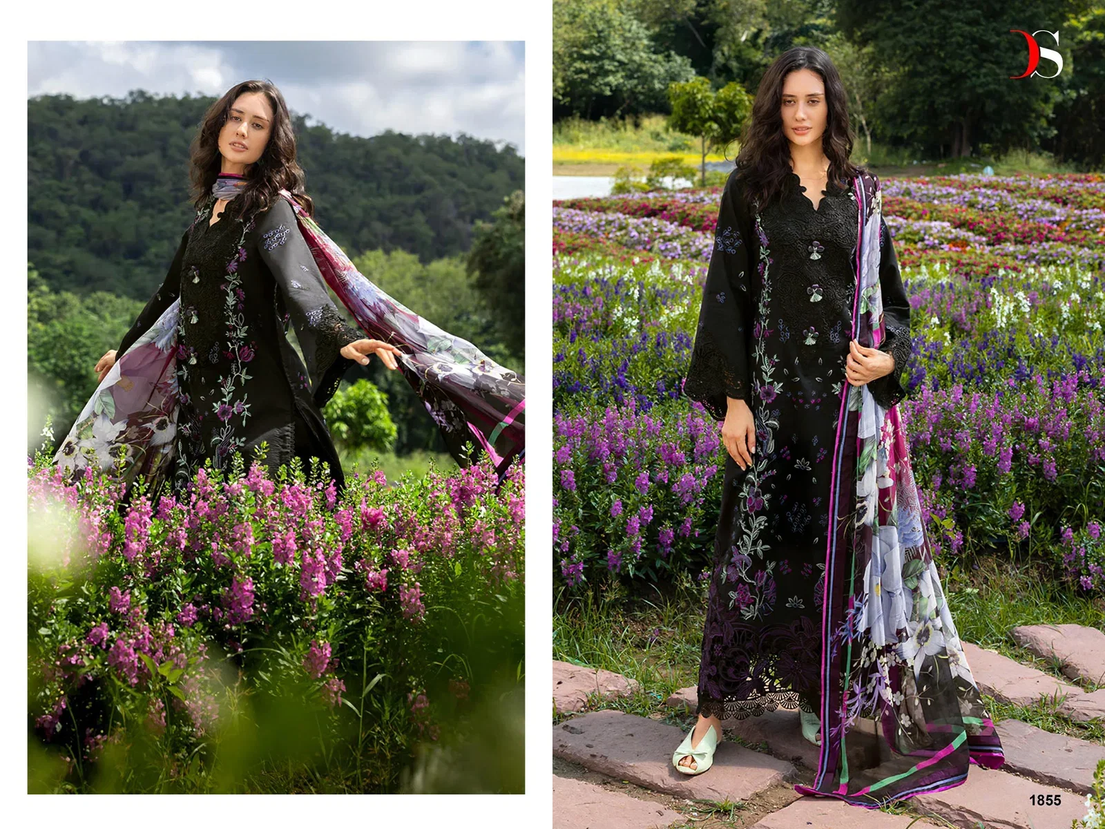 Deepsy Mushq Vol 3 Lawn Chiffon Dupatta Cotton Embroidered Salwar Kameez