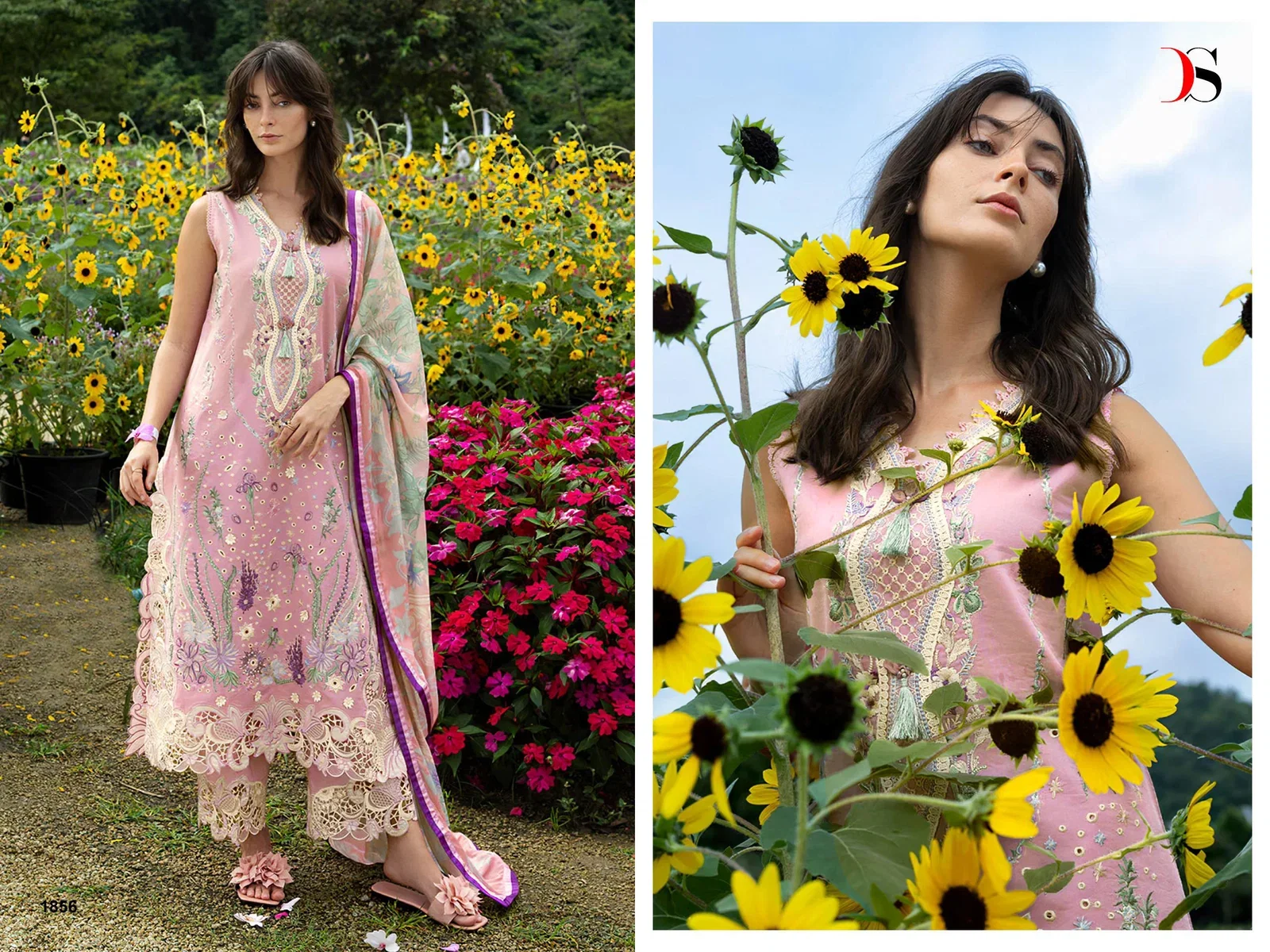 Deepsy Mushq Vol 3 Lawn Chiffon Dupatta Cotton Embroidered Salwar Kameez