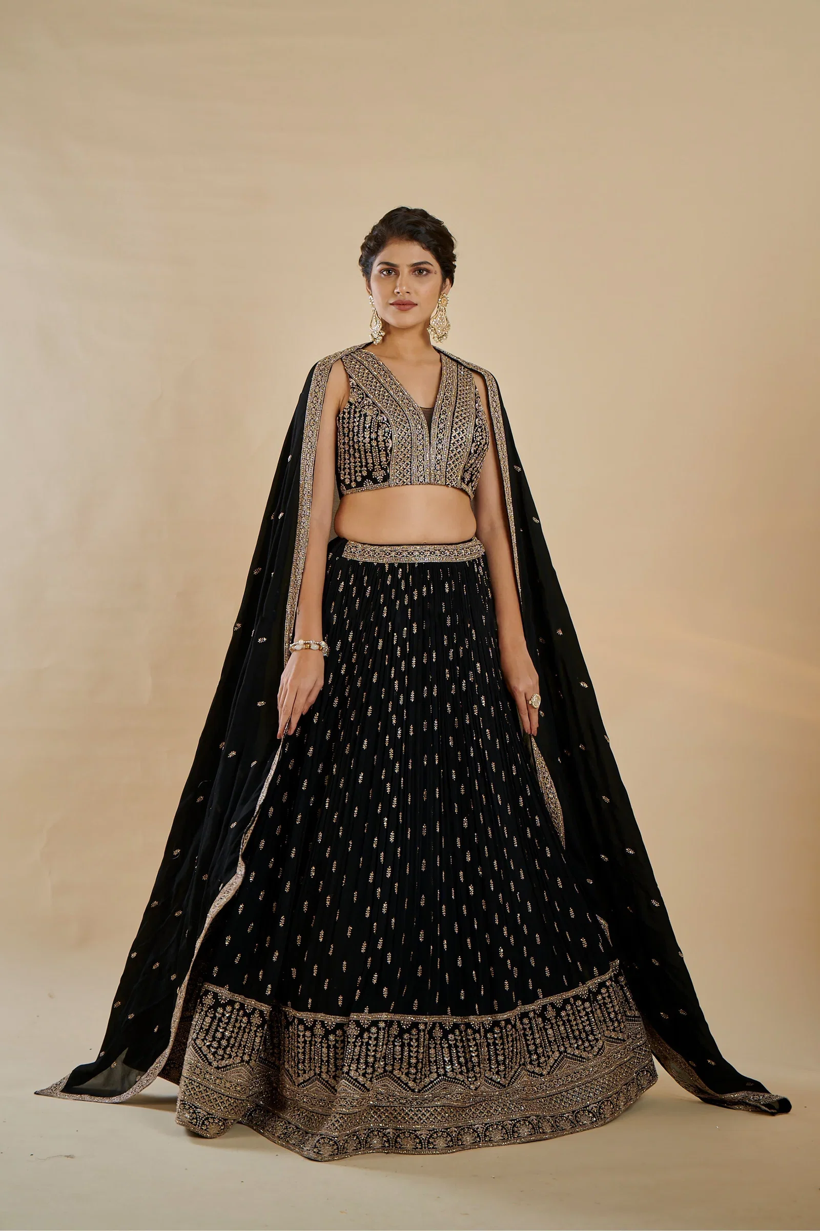Tc 270 Faux Georgette Zari Sequence Designer Lehenga Choli