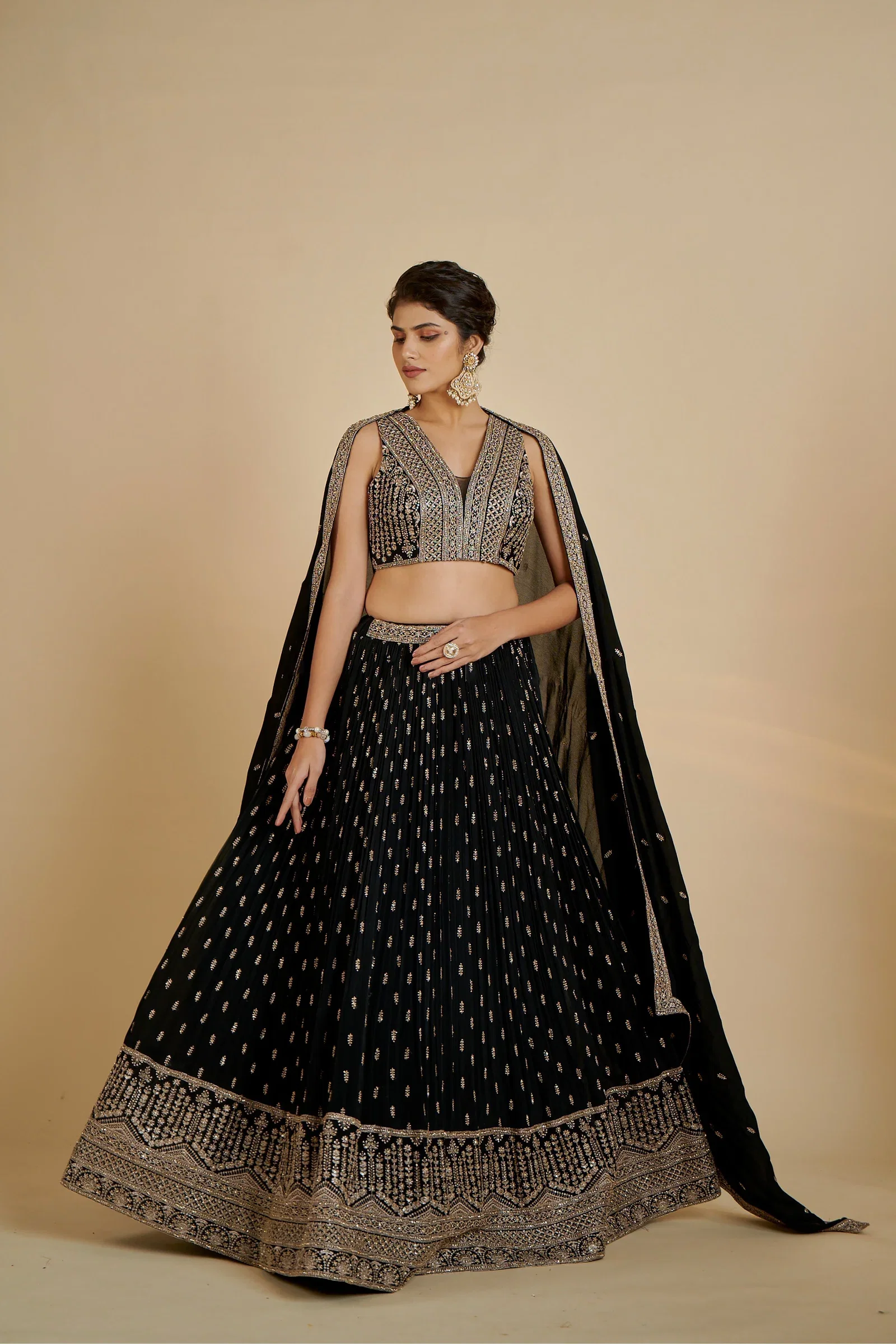 Tc 270 Faux Georgette Zari Sequence Designer Lehenga Choli