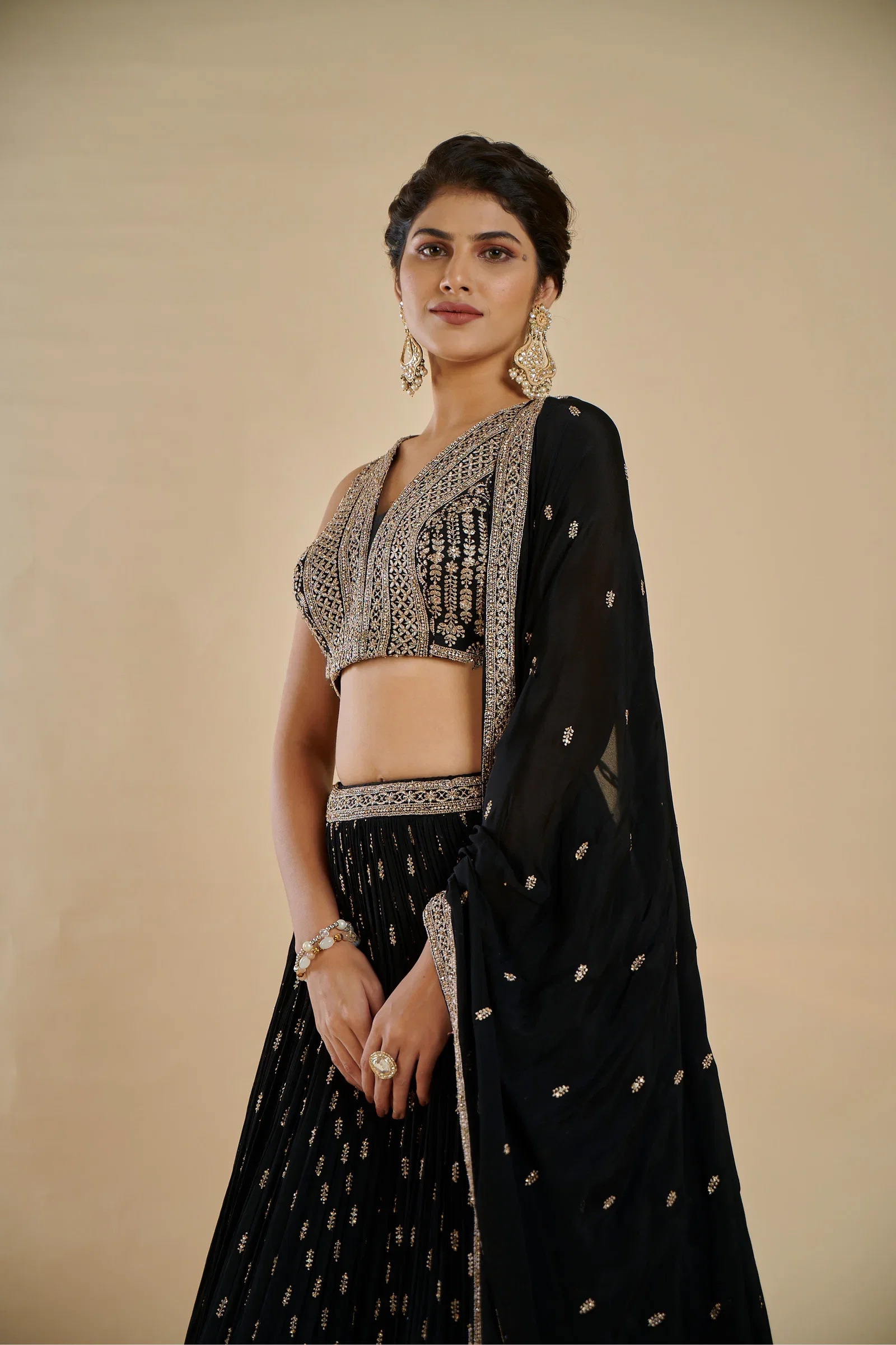 Tc 270 Faux Georgette Zari Sequence Designer Lehenga Choli