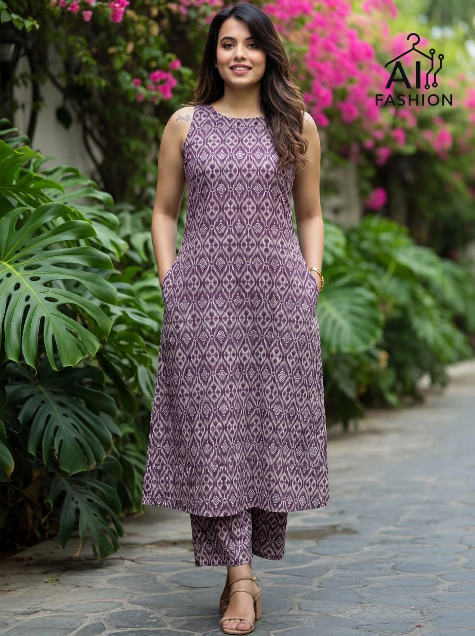 Summer Special Cord Set Vol 1 Cotton Flex Long Flared Kurti With Bottom