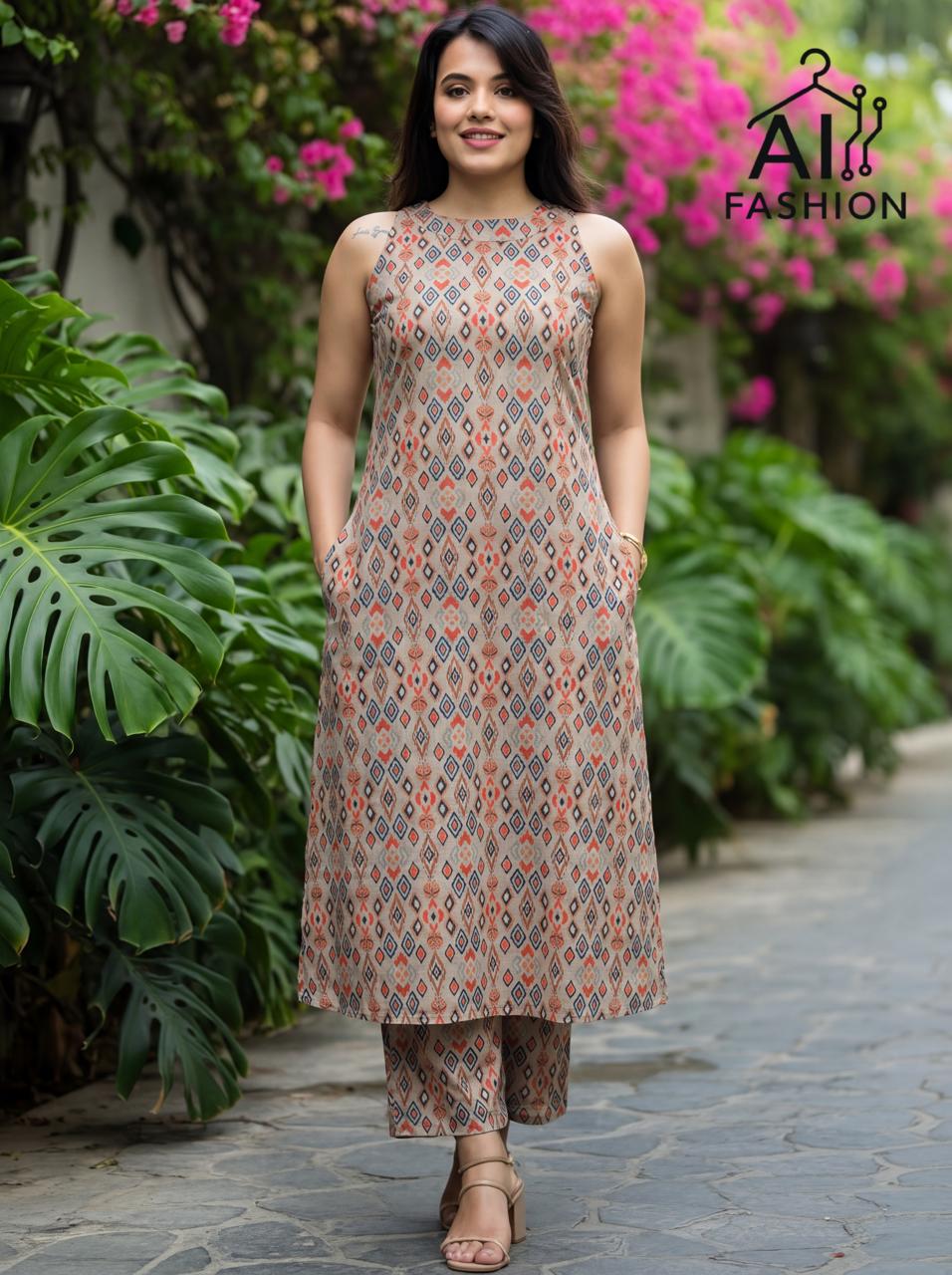 Summer Special Cord Set Vol 1 Cotton Flex Long Flared Kurti With Bottom