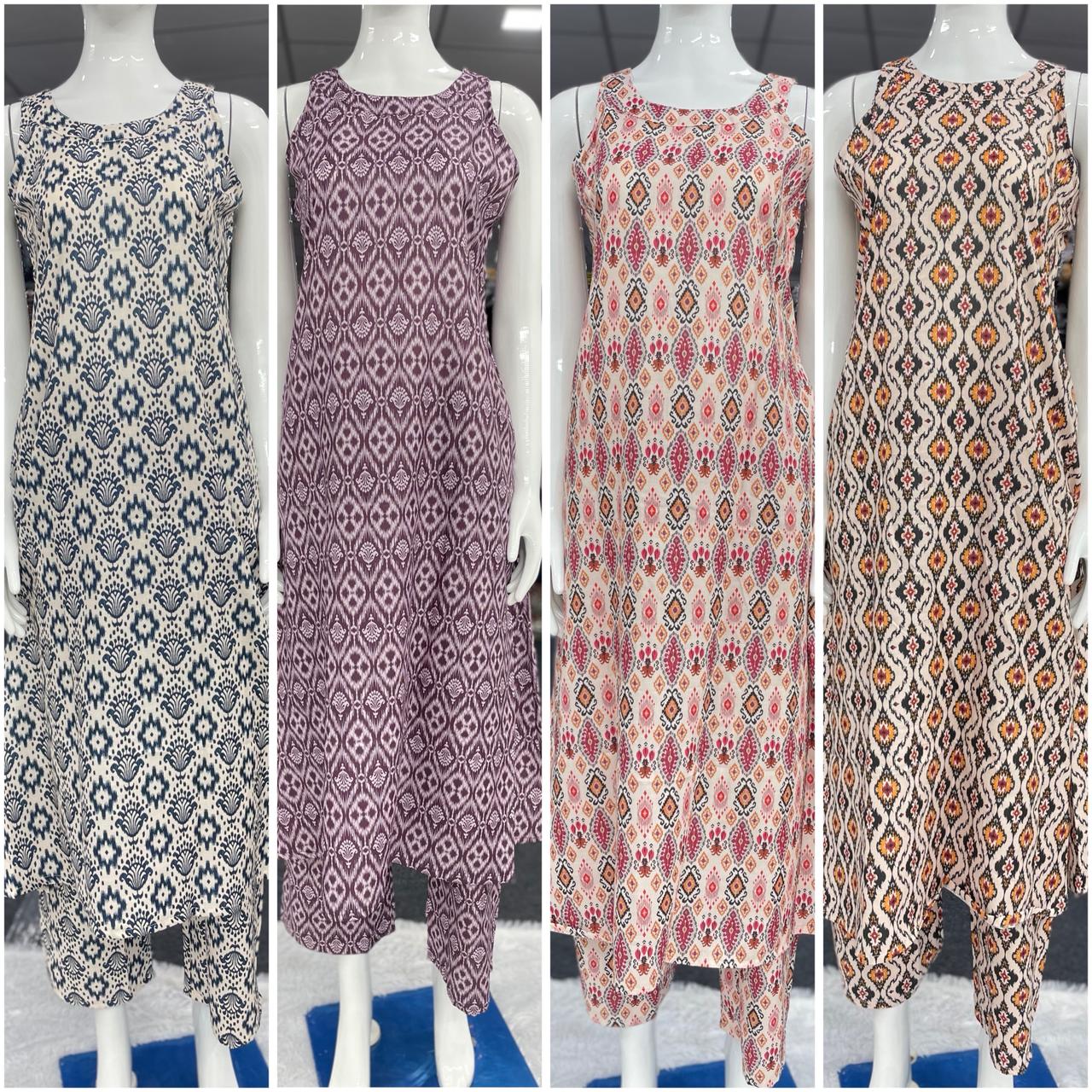 Summer Special Cord Set Vol 1 Cotton Flex Long Flared Kurti With Bottom