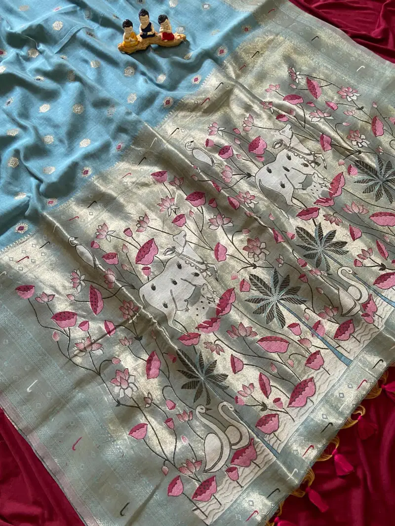 Kf Pallavi Muga Cotton Paithani Saree Collection