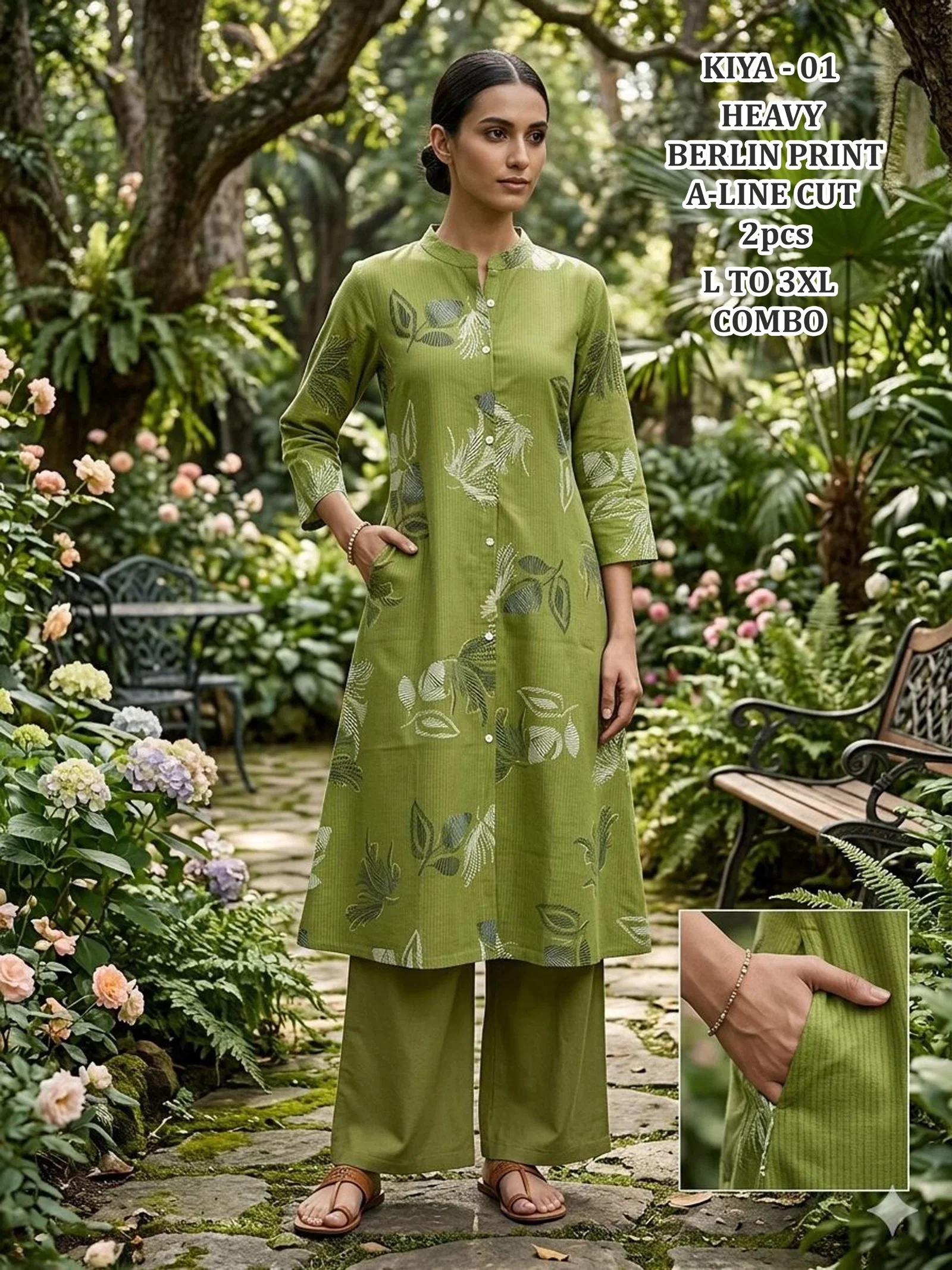 Kiya Vol 2 Berlin Print A Line Kurti With Bottom Collection