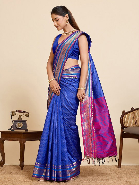 Maahi 220 Party Wear Zari Weaving Worked Pure Silk Saree with Un Stitched blouse