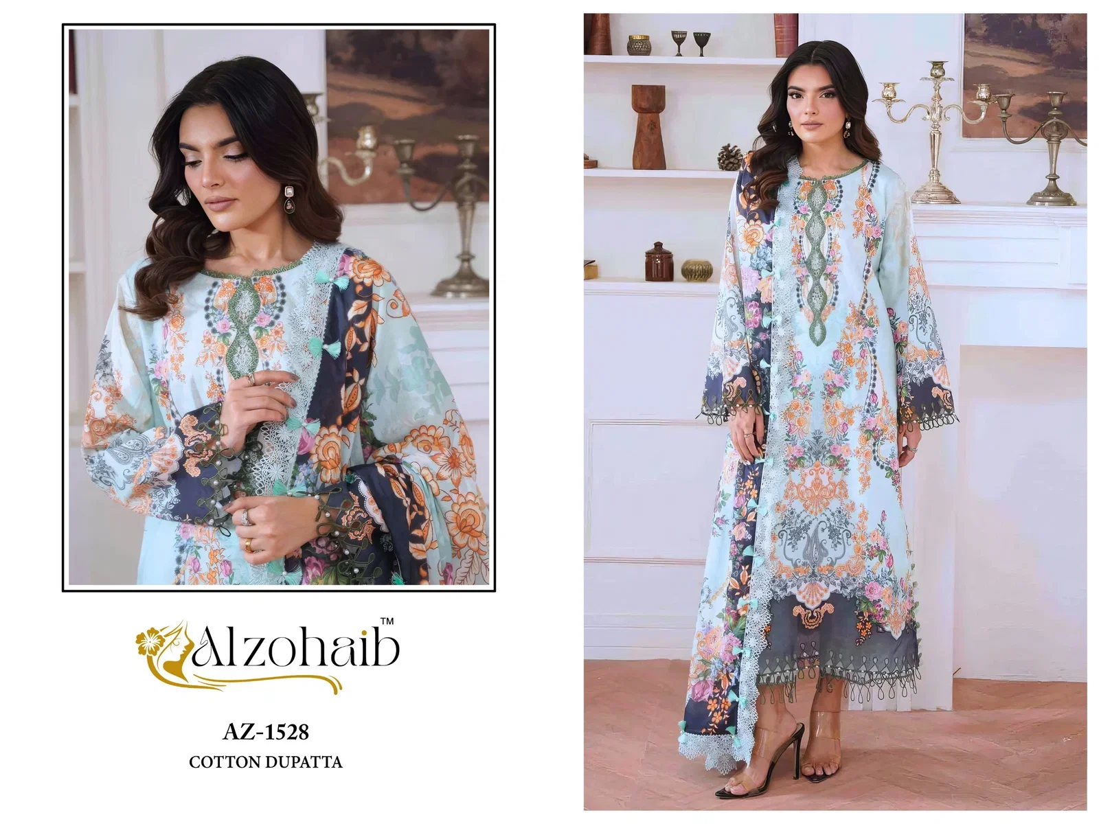 Alzohaib Aaliyah Vol 1 Cotton Dupatta Cotton Embroidered Salwar Kameez