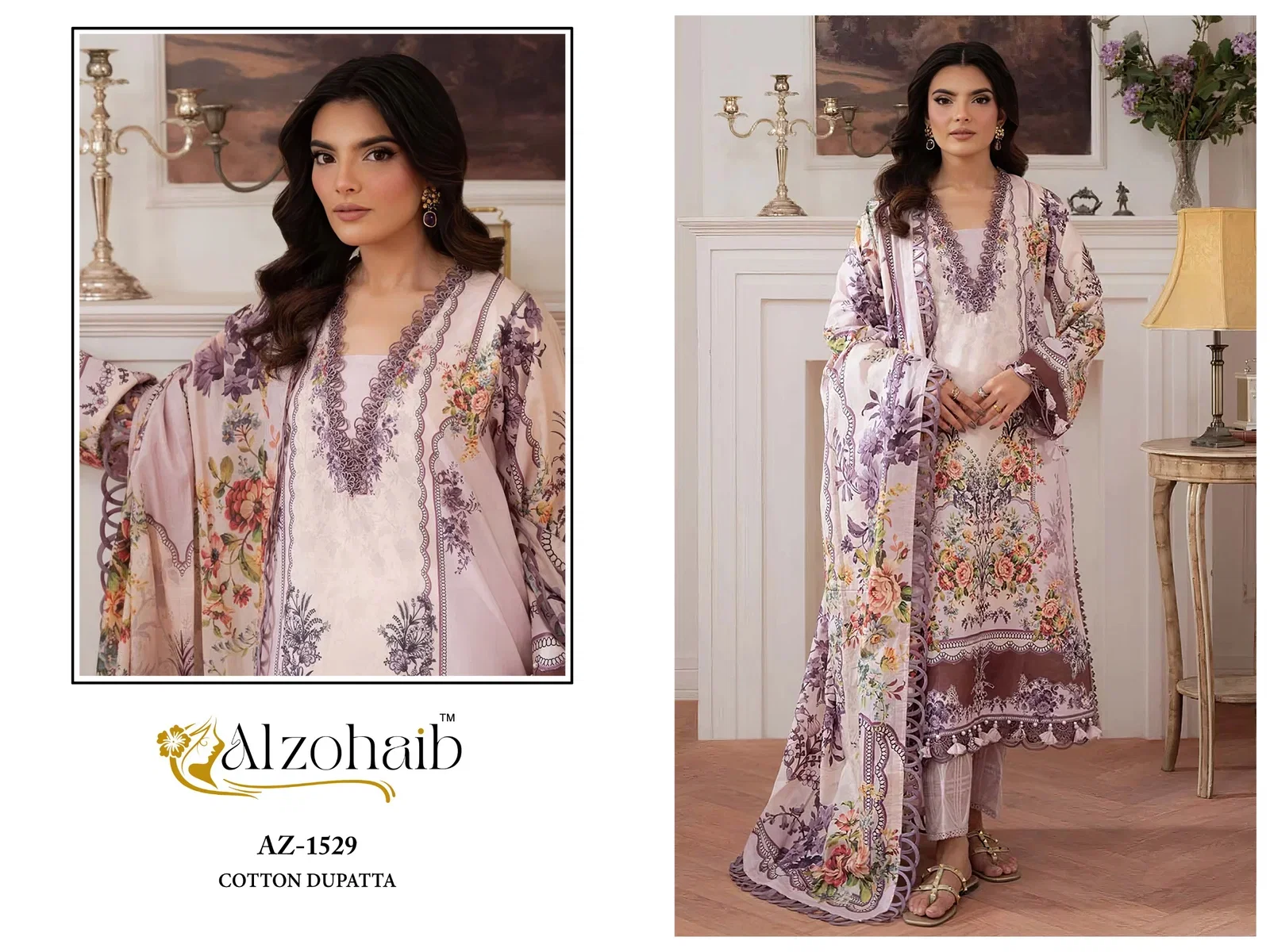 Alzohaib Aaliyah Vol 1 Cotton Dupatta Cotton Embroidered Salwar Kameez