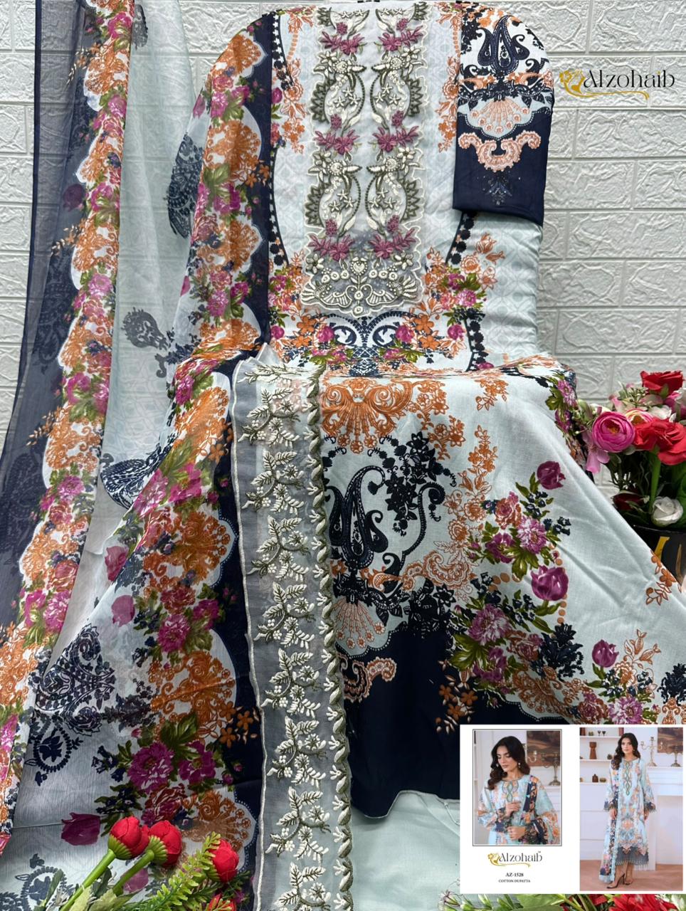 Alzohaib Aaliyah Vol 1 Cotton Dupatta Cotton Embroidered Salwar Kameez