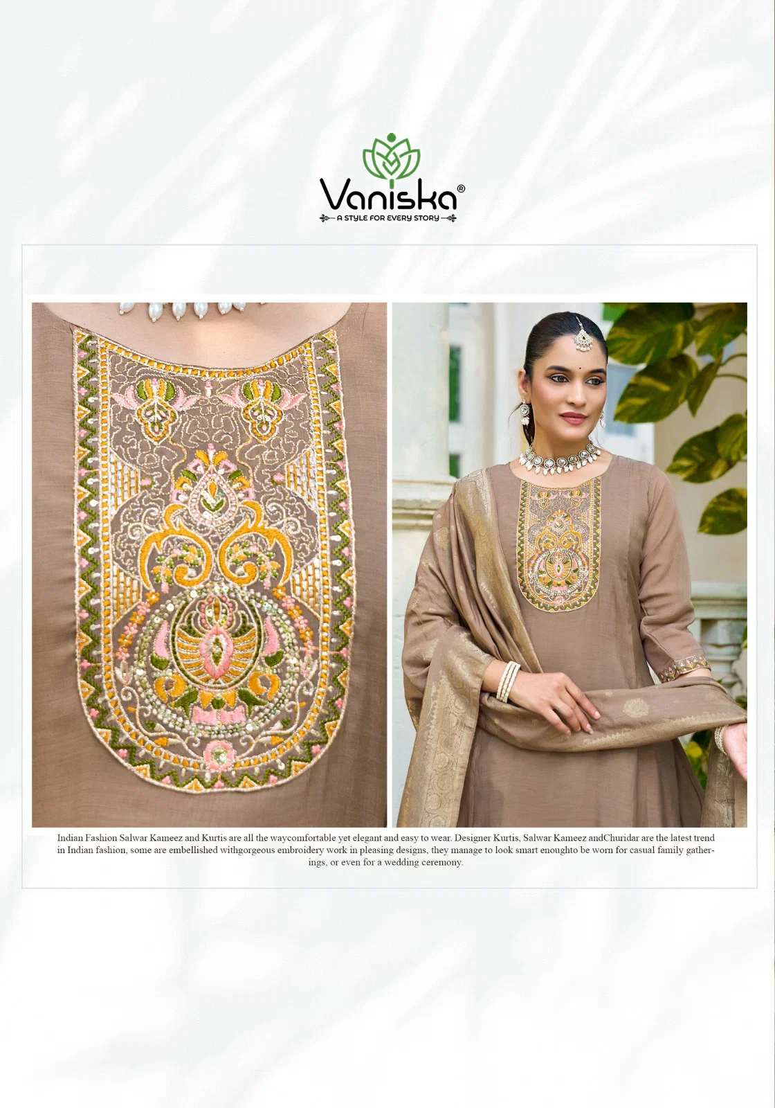 Vaniska Anarkali Vol 1 Mal Chanderi Gown Style Kurti With Bottom Dupatta Collection 