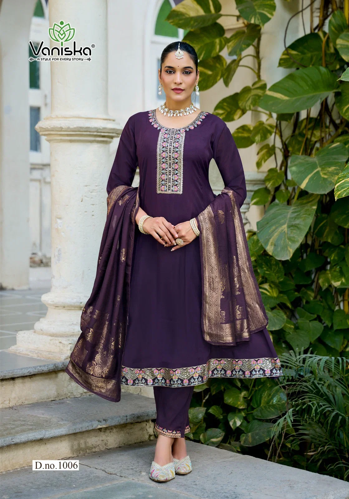 Vaniska Anarkali Vol 1 Mal Chanderi Gown Style Kurti With Bottom Dupatta Collection 