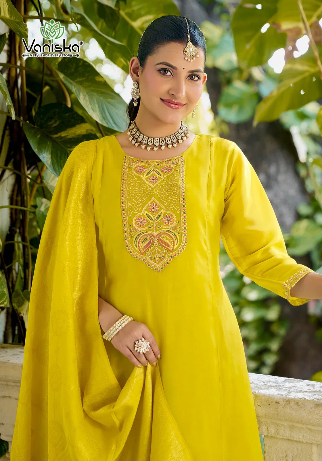Vaniska Anarkali Vol 1 Mal Chanderi Gown Style Kurti With Bottom Dupatta Collection 