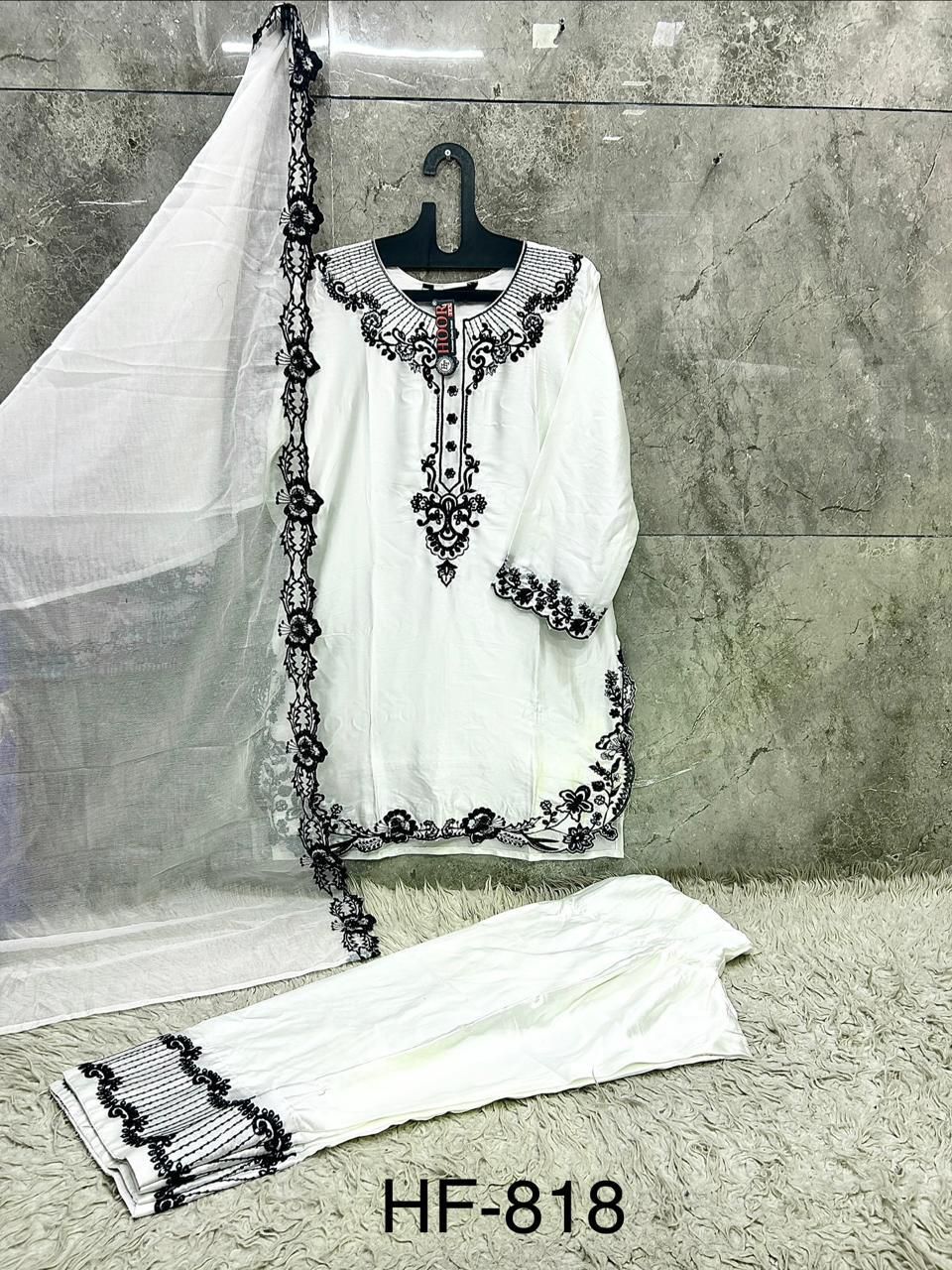 Hoor Tex 818 A To D Readymade Satin Embroidered Salwar Kameez Collection 