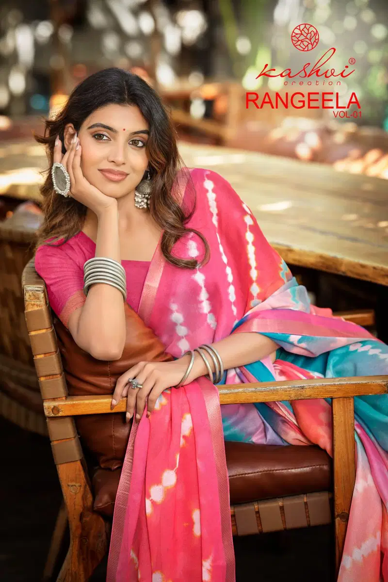 Kashvi Rangeela Vol 1 Dull Moss Printed Saree