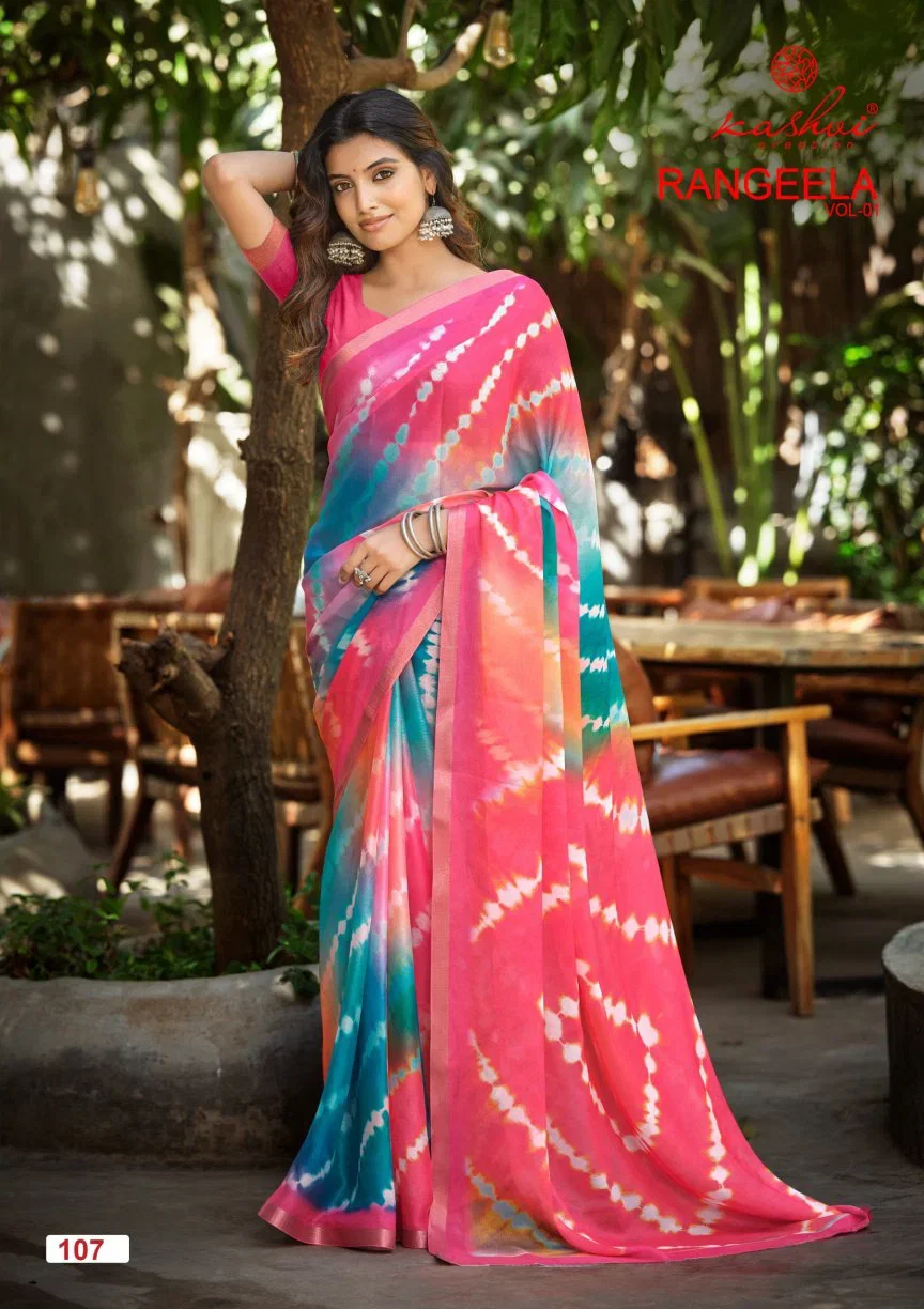Kashvi Rangeela Vol 1 Dull Moss Printed Saree